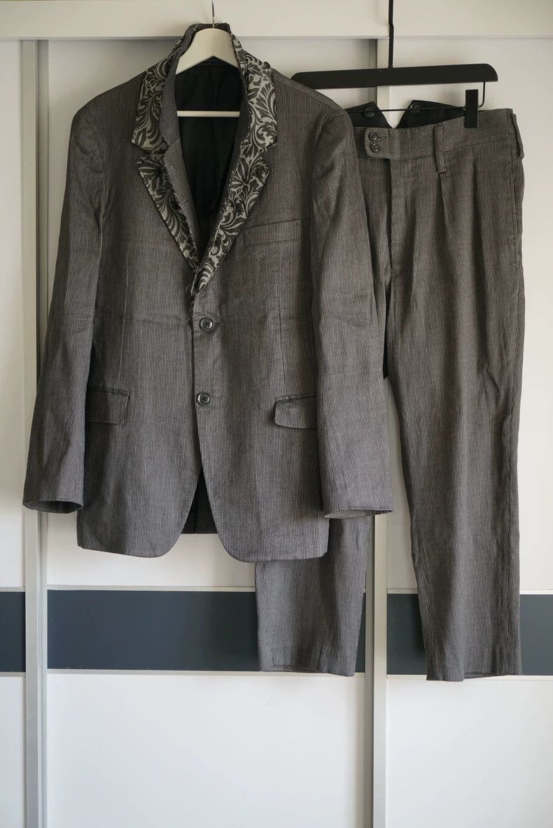 Yohji Yamamoto Yohji Yamamoto Yohji Yamamoto Striped Floral Suit Set Size US S / EU 44-46 / 1 - 1 Thumbnail