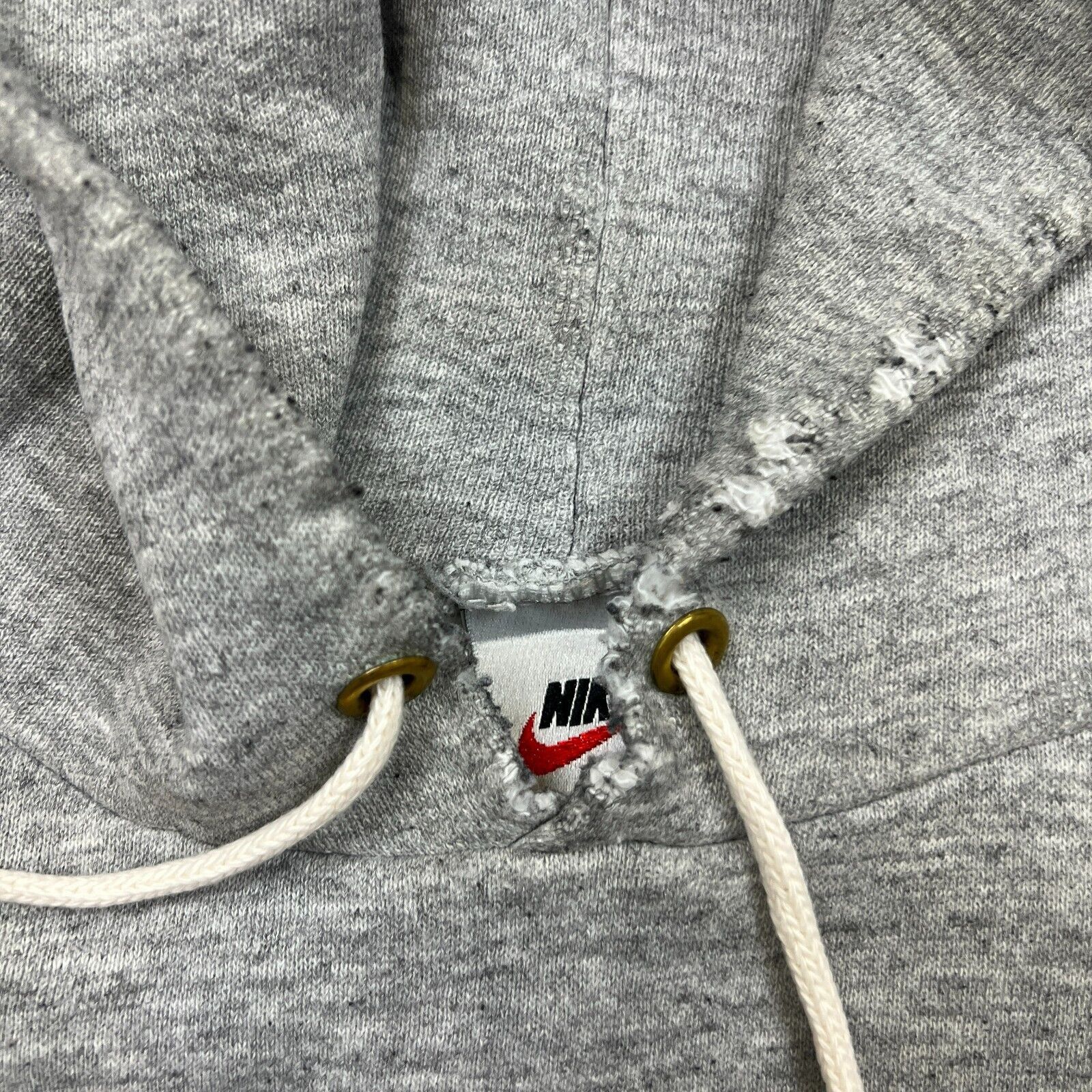 Nike × Vintage VTG Nike Hoodie Large Swoosh Thrashed 90s Hooded Sweatshirt Size US L / EU 52-54 / 3 - 3 Thumbnail