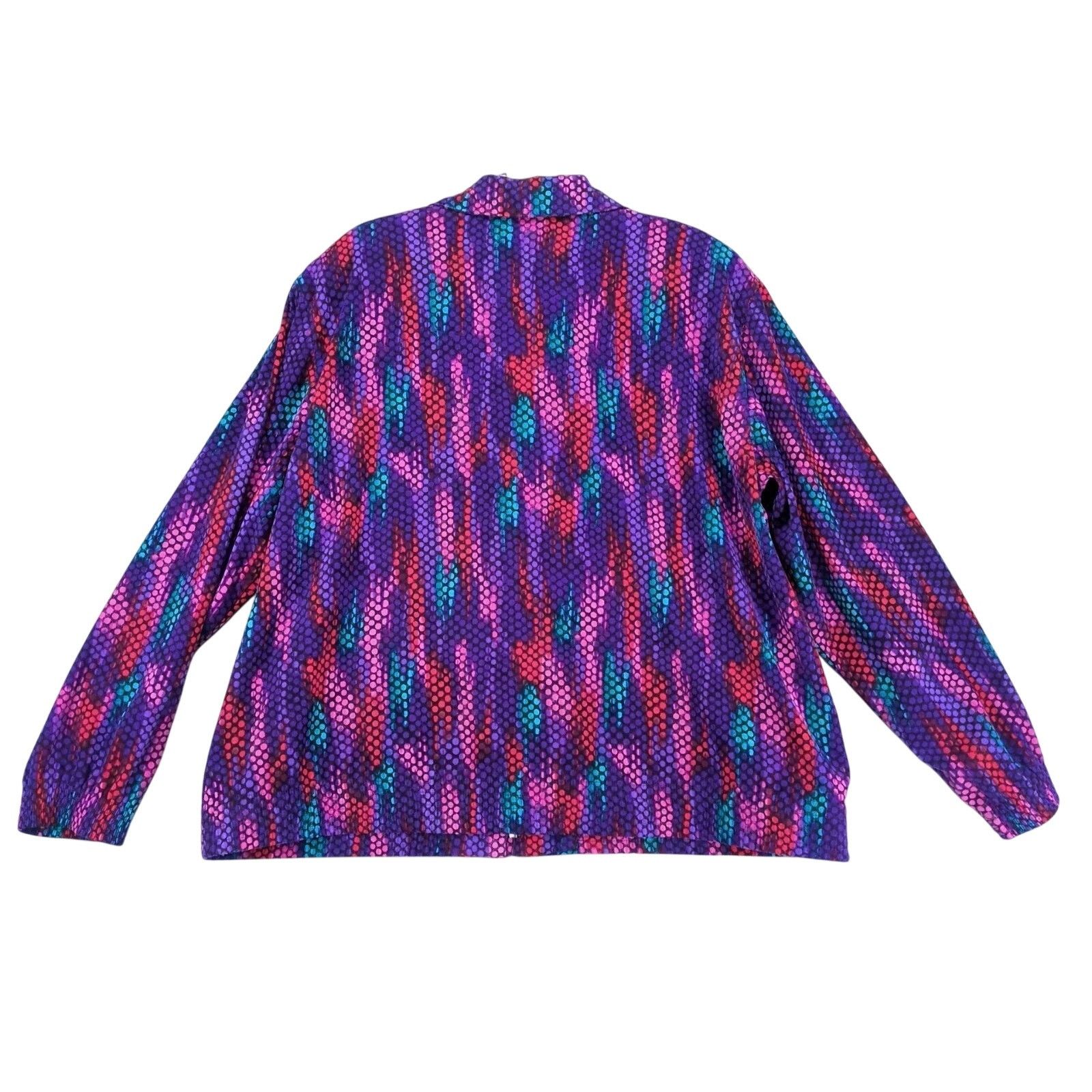 Vintage Leslie Fay Haberdashery Multi Dots Full-Zip 90s Jacket Sz 14 Size XL / US 12-14 / IT 48-50 - 2 Thumbnail