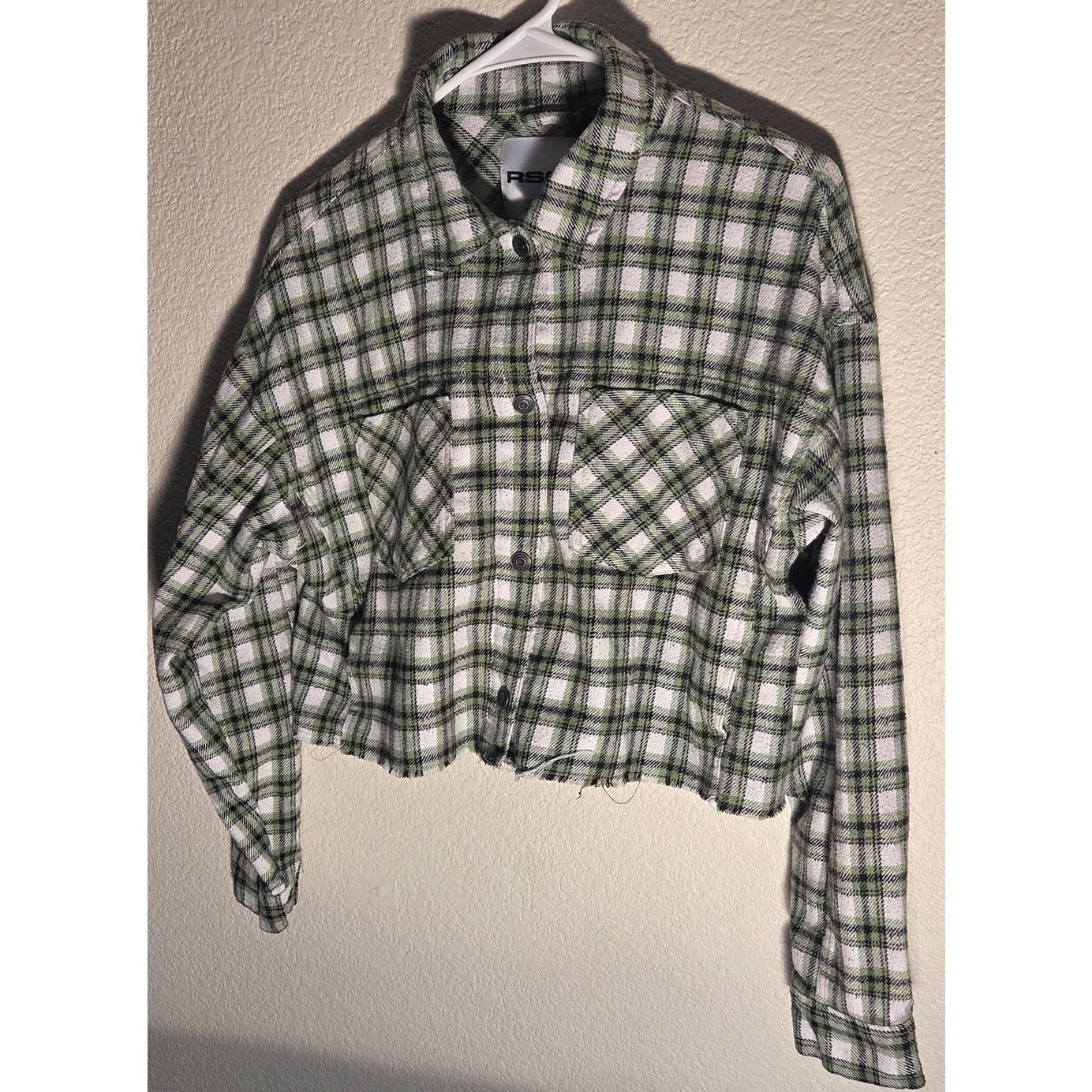 Rsq Women's RSQ Cropped Button Up Plaid Shirt - Medium Size M / US 6-8 / IT 42-44 - 3 Thumbnail