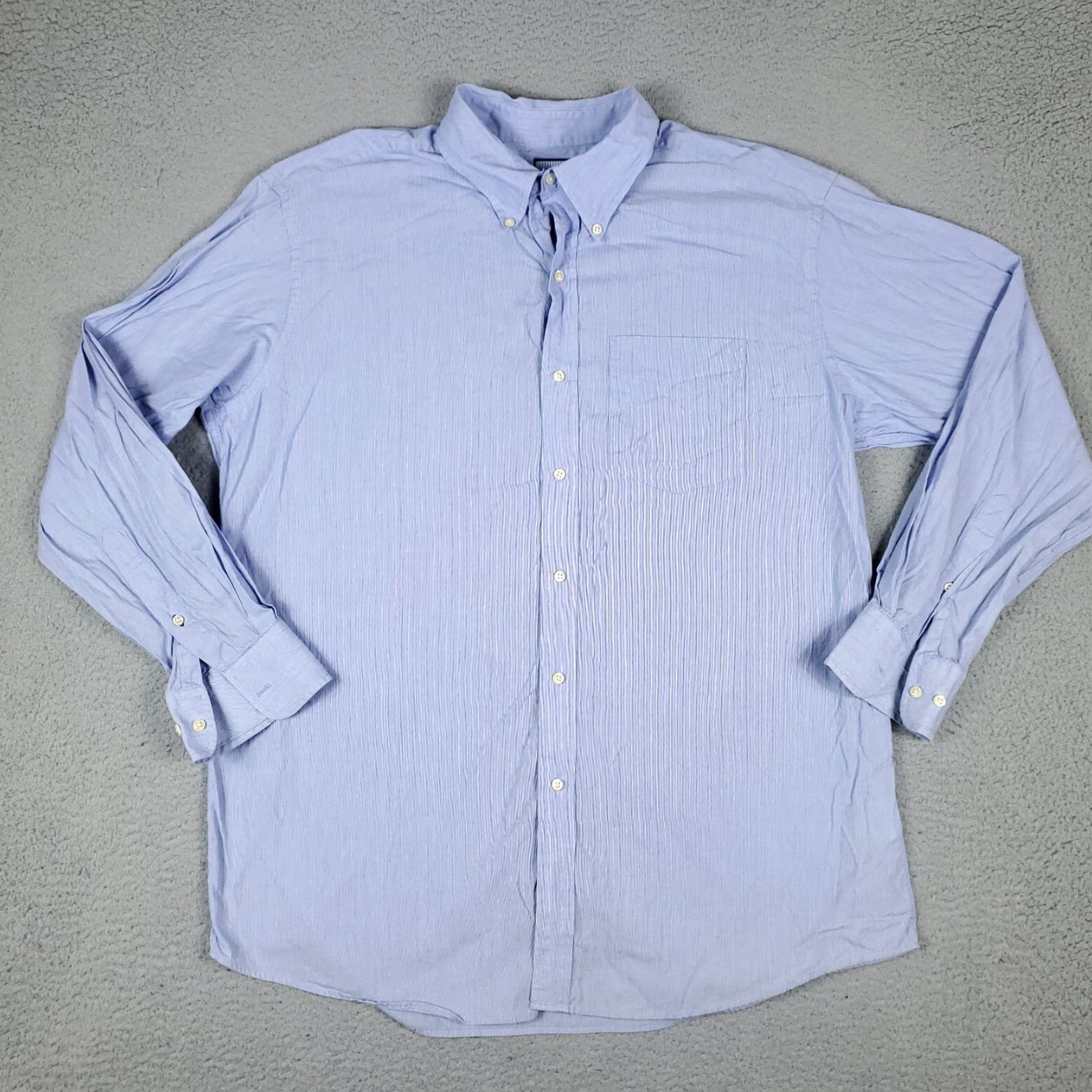 Tommy Hilfiger VINTAGE Tommy Hilfiger Ithaca Shirt Mens XL Blue Striped Button-Up Pocket Classic 90s Mens Size US XL / EU 56 / 4 - 3 Thumbnail