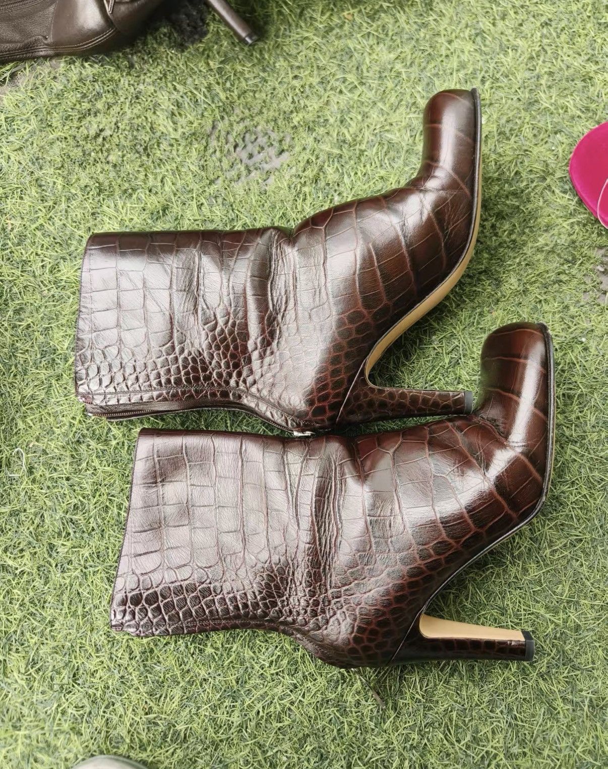 Bottega Veneta Bottega Veneta Crocodile Pattern Boots J42 Size US 5 / IT 35 - 3 Thumbnail