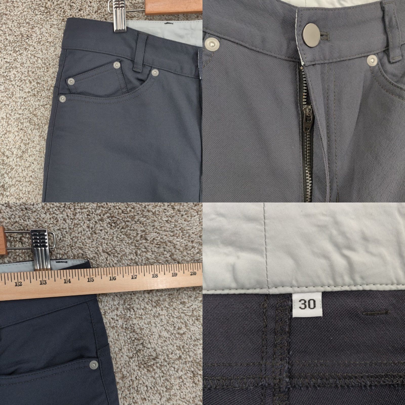 Outlier OUTLIER Pants Slim Mens 30 Workwear Canvas Water Resistant 5-Pocket Straight Rise Mid Gray Size US 30 / EU 46 - 8 Thumbnail
