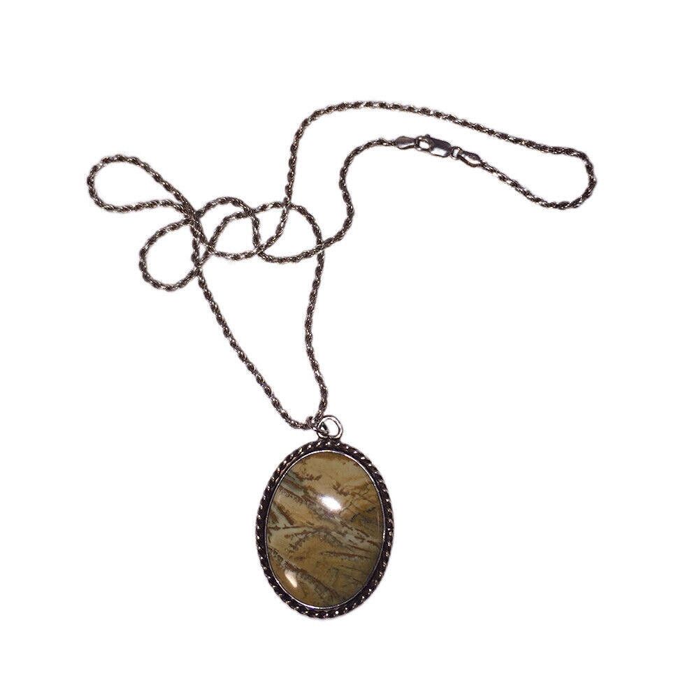 Handmade Sterling Painted Desert Jasper Necklace Earrings & Ring Set Size ONE SIZE - 4 Thumbnail