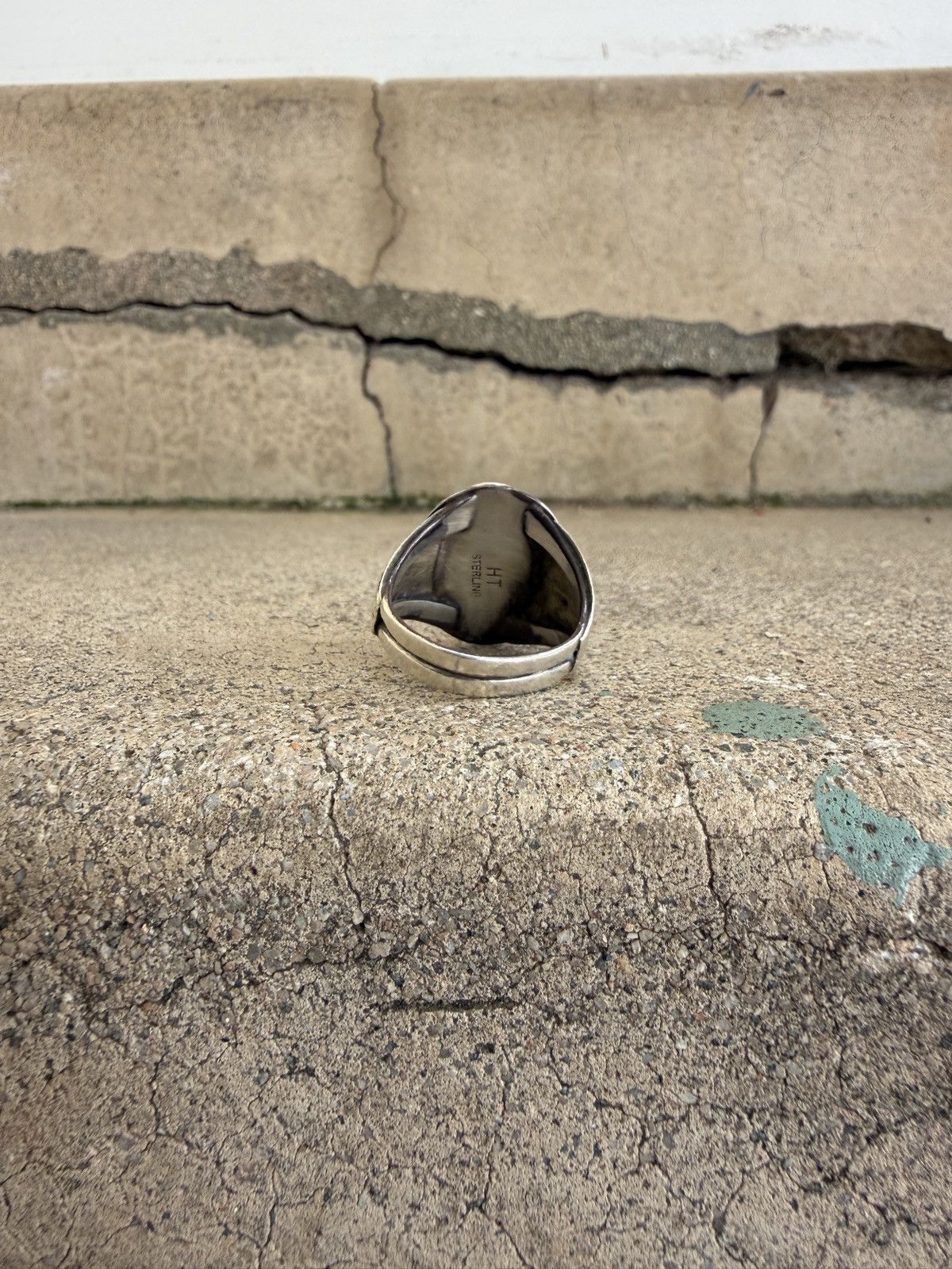 Sterling Silver Navajo Onyx Ring Size ONE SIZE - 3 Thumbnail