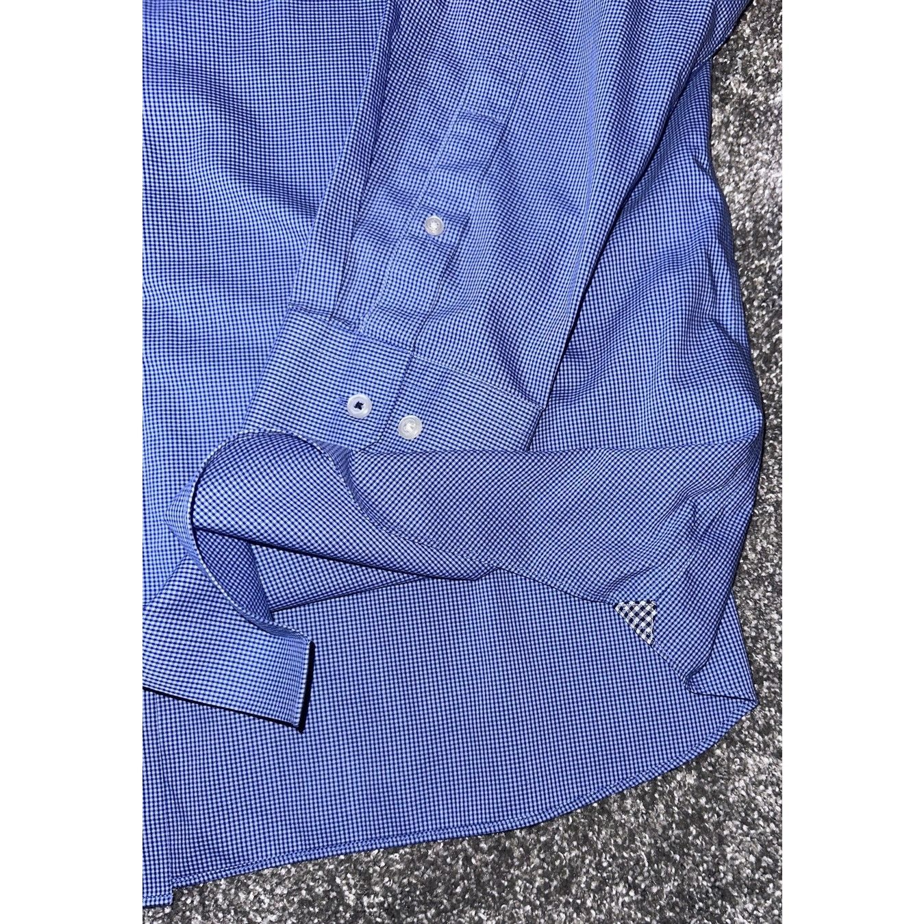 Banana Republic BANANA REPUBLIC Button Blue Check Long Sleeve Dress Shirt XL Size US XL / EU 56 / 4 - 3 Thumbnail