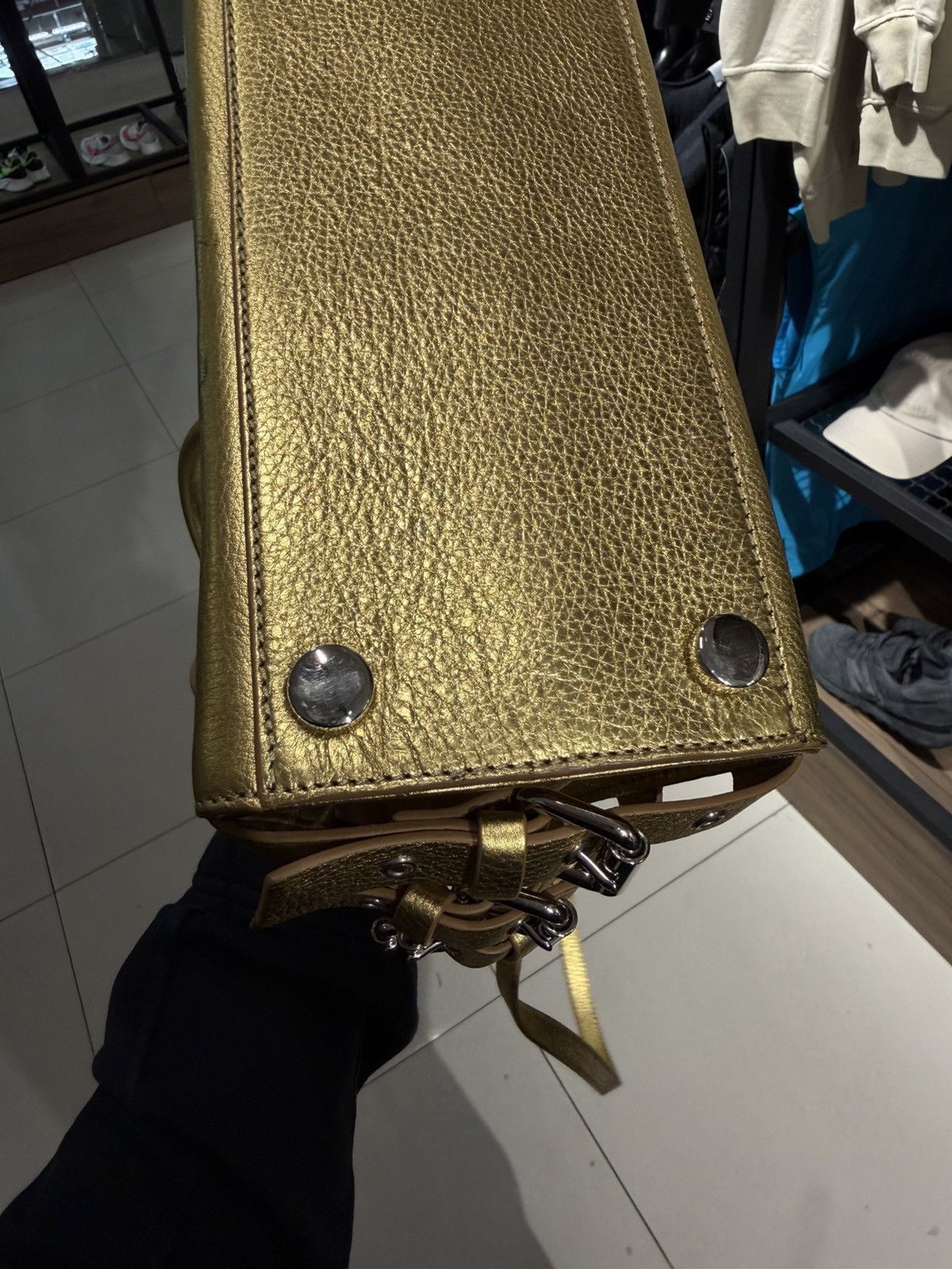 Giuseppe Zanotti Giuseppe Zanotti Gold Metallic leather Top Handle Bag logo Size ONE SIZE - 23 Thumbnail