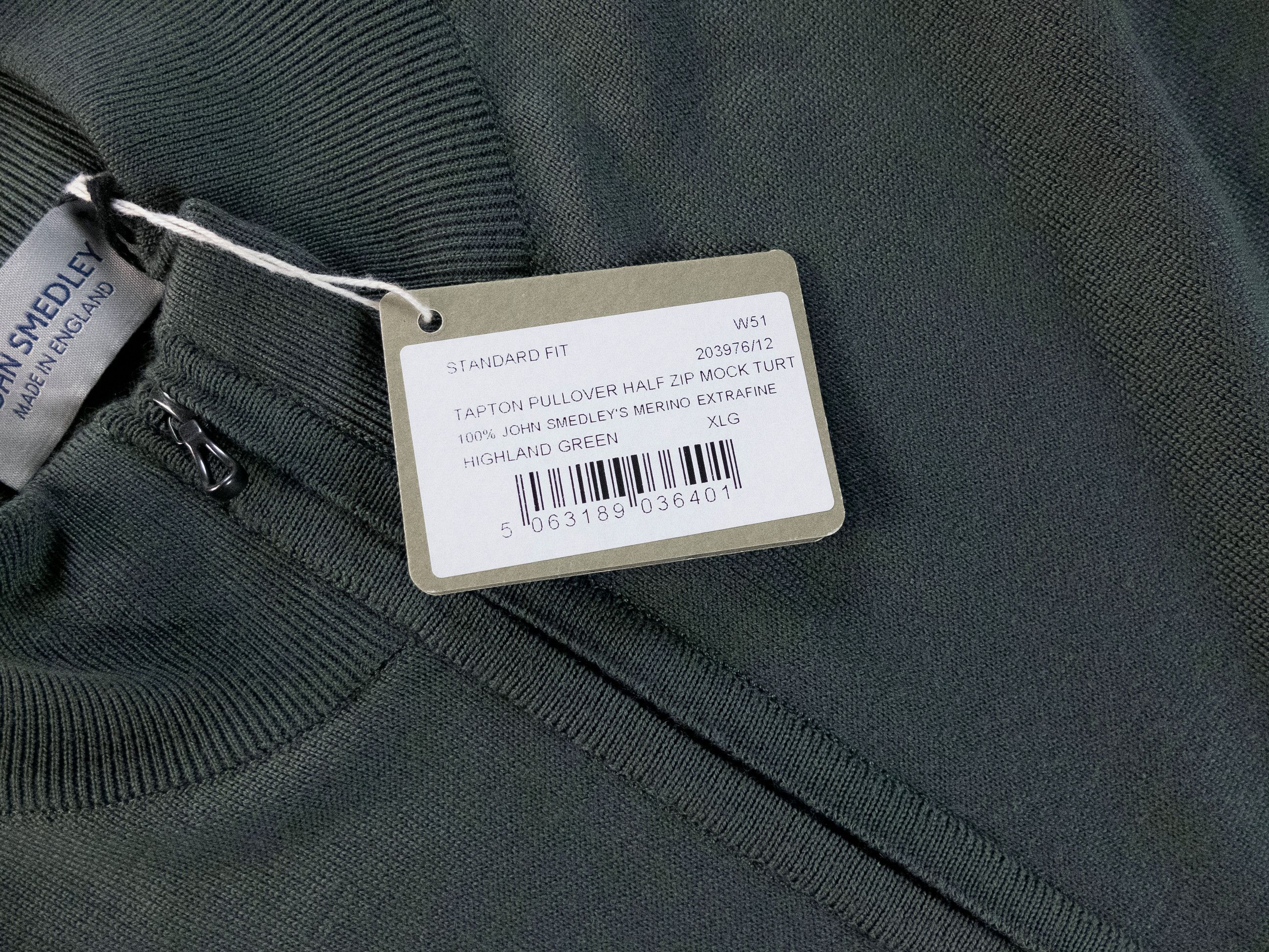 John Smedley JOHN SMEDLEY Tapton green half zip wool sweater XL Size US XL / EU 56 / 4 - 6 Thumbnail