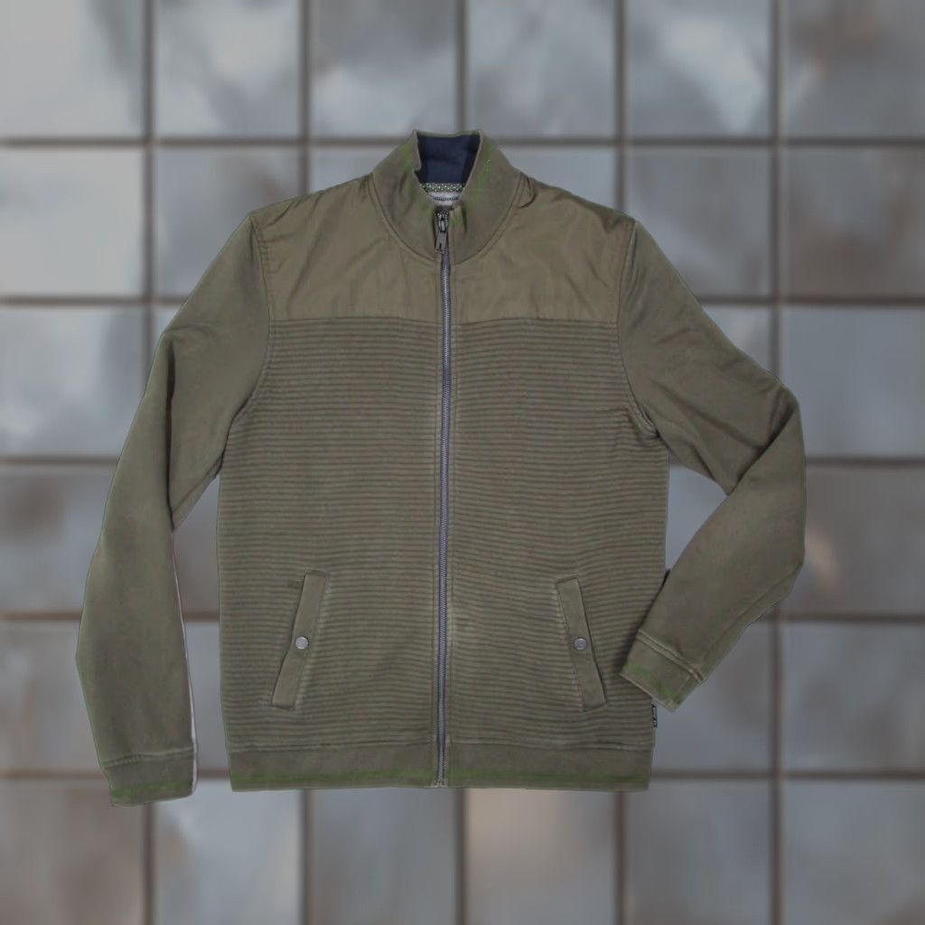 Ted Baker Ted Baker Jacket Mens Large Green Full Zip Ribbed Knit Bomber Casual London Size US L / EU 52-54 / 3 - 1 Thumbnail