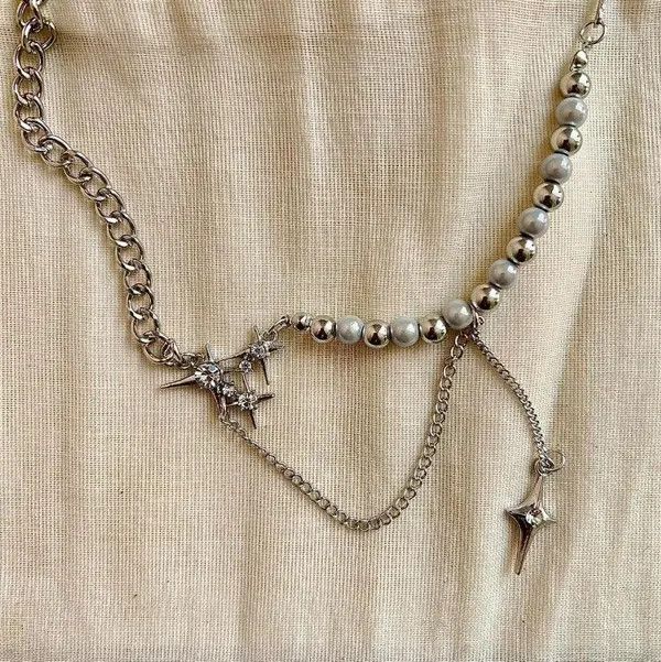 Jewelry y2k crystal orb pearl star pendant necklace Size ONE SIZE - 5 Thumbnail