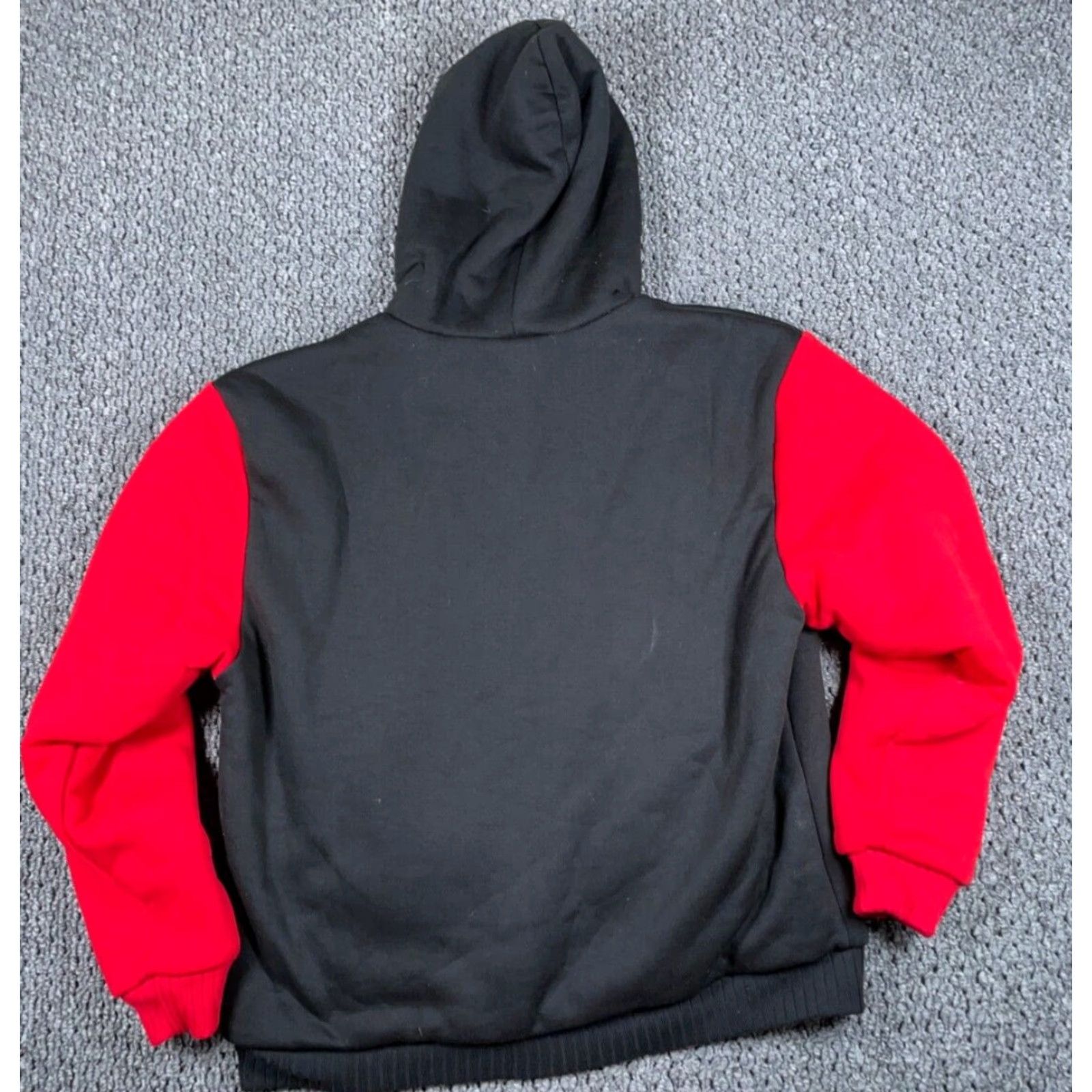 Vintage Sherpa Lined Zip Hoodie Adult XL Black Red Heavyweight Polyester Sweatshirt Size US XL / EU 56 / 4 - 2 Thumbnail