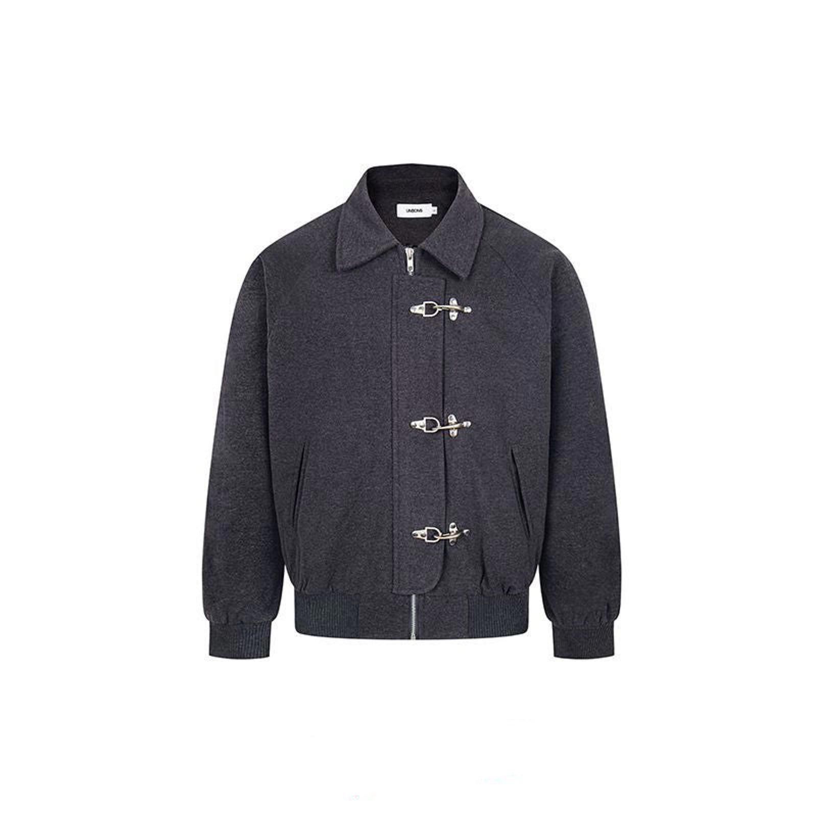 Japanese Brand Gray Fireman Clasp Bomber Jacket Size US L / EU 52-54 / 3 - 1 Thumbnail