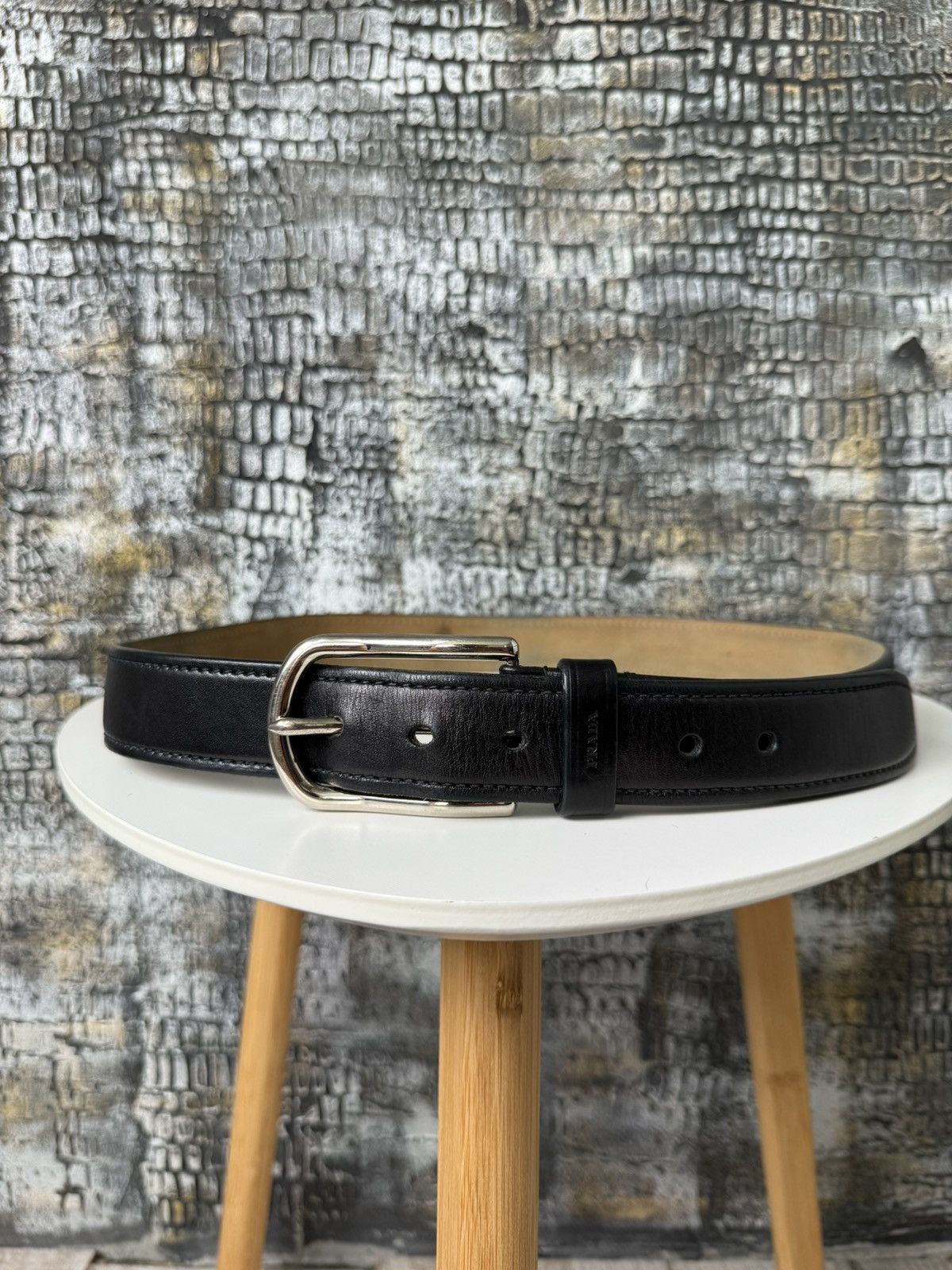 Prada Prada Belt Leather Black Size ONE SIZE - 1 Thumbnail