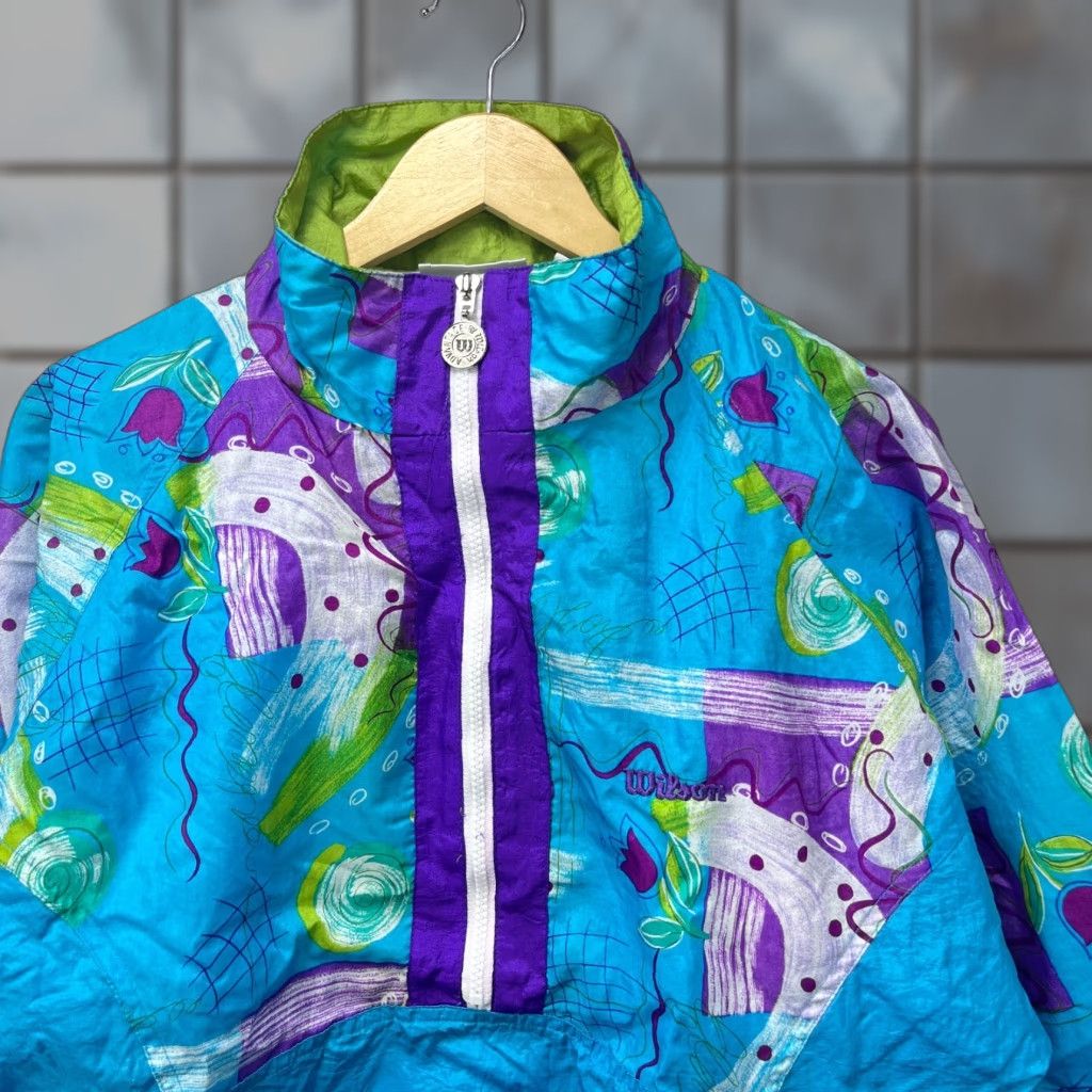 Wilson VINTAGE 90s Wilson Advantage Tennis Windbreaker Jacket M Men Blue Windbreaker Tennis 90s Mens Size US M / EU 48-50 / 2 - 1 Thumbnail