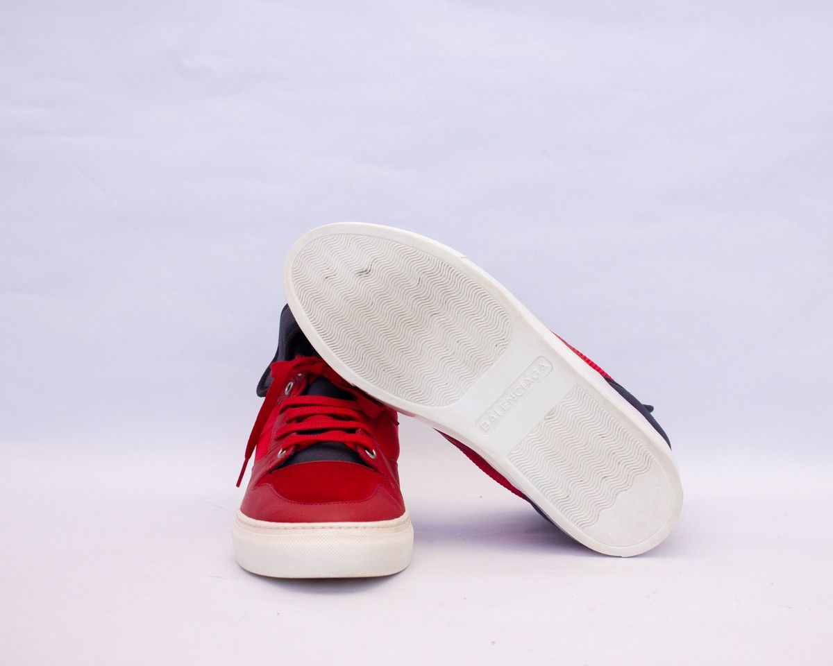 Balenciaga Balenciaga Mens Red Navy Blue Neoprene Strap High Top SZ:6US Size US 6 / EU 39 - 7 Thumbnail