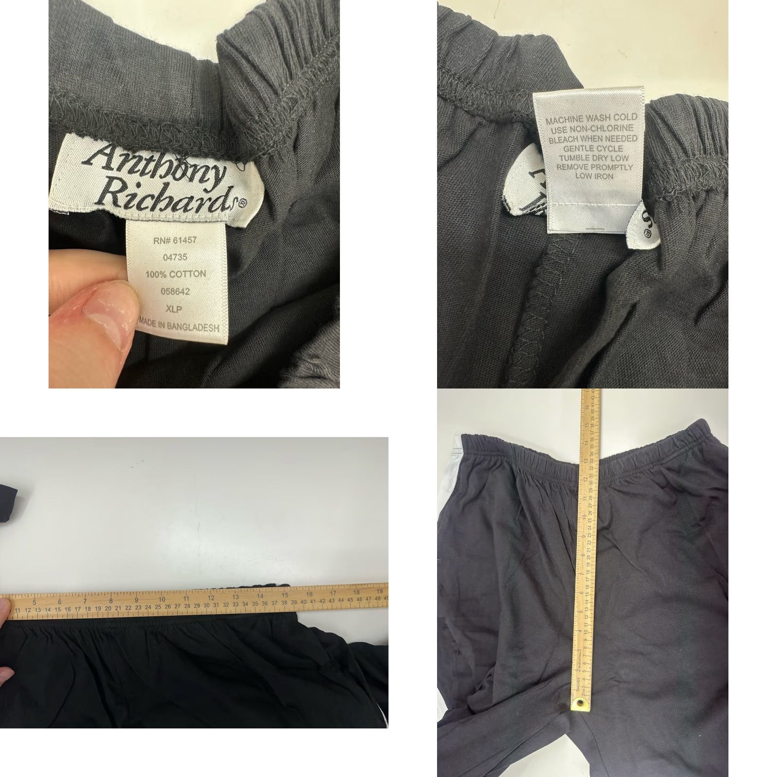 Vintage Anthony Richards Pantset Womens XL Black White Two-Piece Petite Contrast Stripe 90s Classic Size 40" / US 18 - 9 Thumbnail