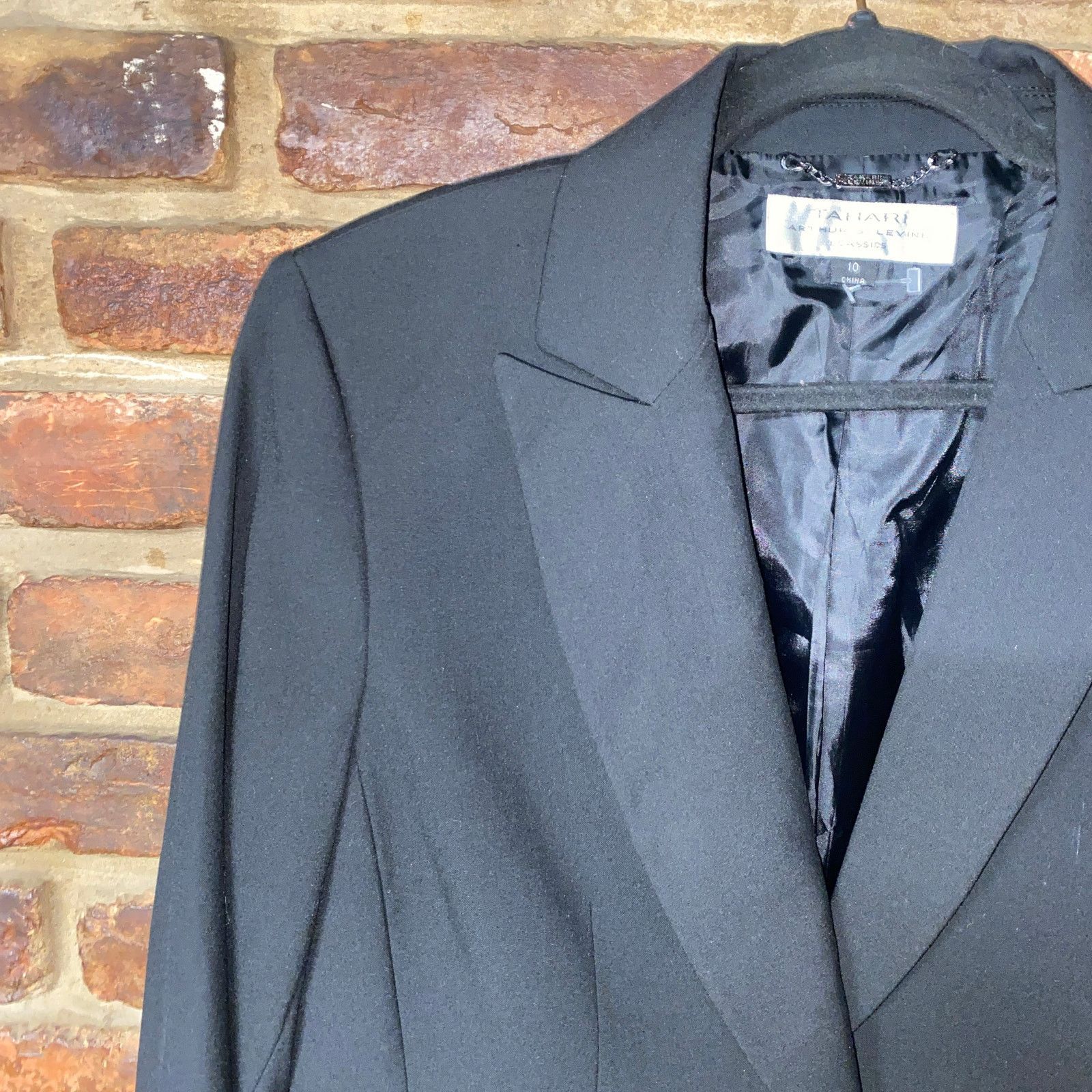 Other Tahari Arthur S. Levine Black Single Button Blazer Jacket 10 Size L / US 10 / IT 46 - 2 Thumbnail