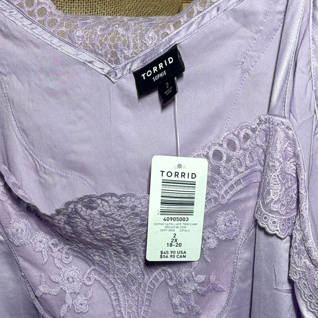 Torrid Torrid Soft Purple Lace Camisole Size XXL / US 16-18 / IT 52-54 - 2 Thumbnail