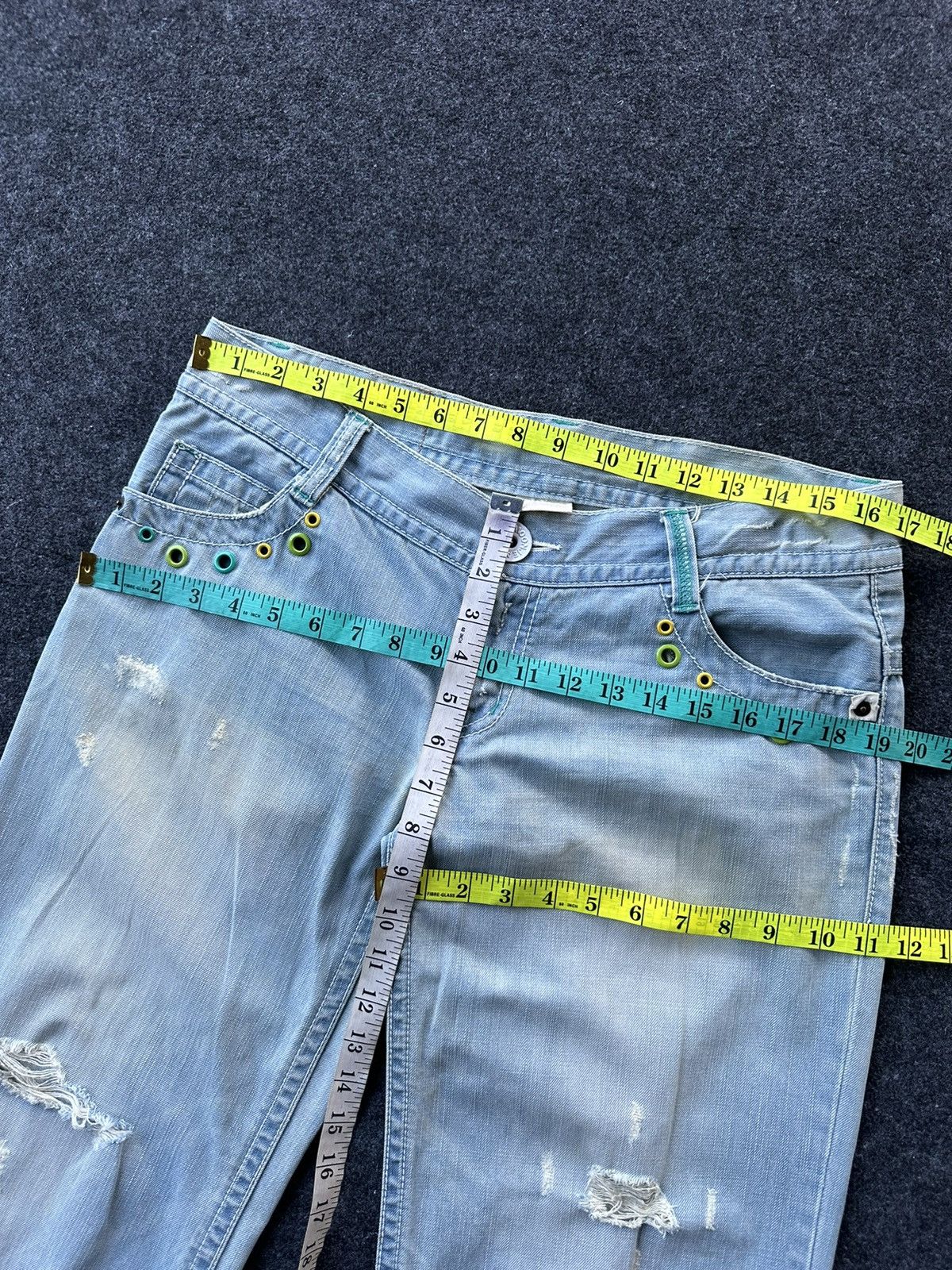 Blue Blue Japan 90s Bluemoon Surf Distressed Vintage Denim D232 Size US 29 - 10 Thumbnail