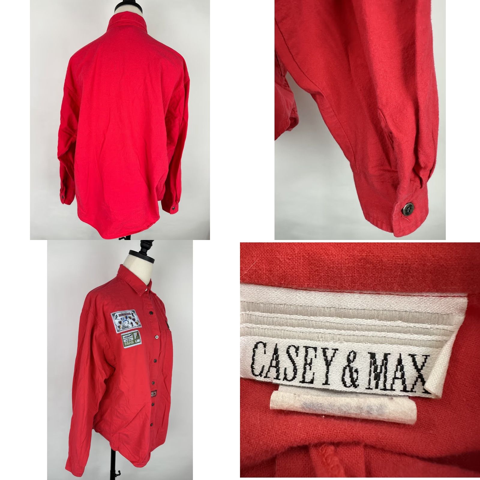 Vintage VINTAGE Casey & Max Womens Button-Up Shirt M Red 90s Retro Bohemian Army Grunge Casual Shirt Womens Medium Red Vintage Size M / US 6-8 / IT 42-44 - 8 Thumbnail