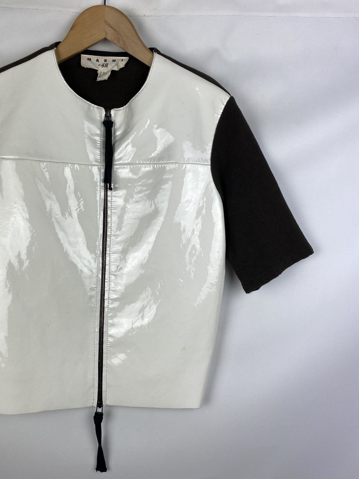 Marni Marni H&M ladies short sleeve patent leather full zip jacket Size S / US 4 / IT 40 - 3 Thumbnail