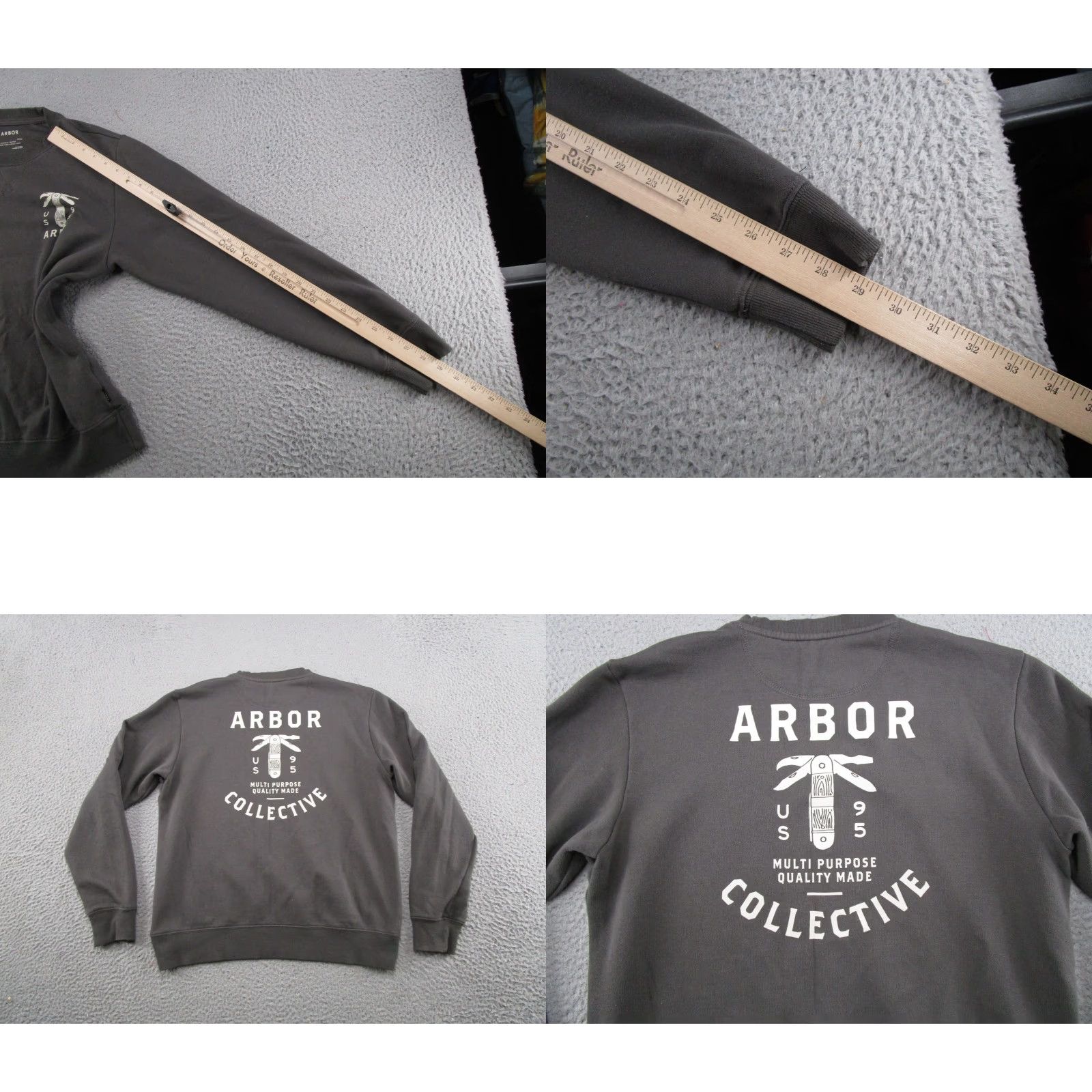 Vintage Arbor Sweatshirt Mens Size S Gray Fleece Cotton Blend Pocket Knife Snowboarding Winter Outdoor Skate Regular Pullover Crew Neck Long Sleeve Size US S / EU 44-46 / 1 - 8 Thumbnail