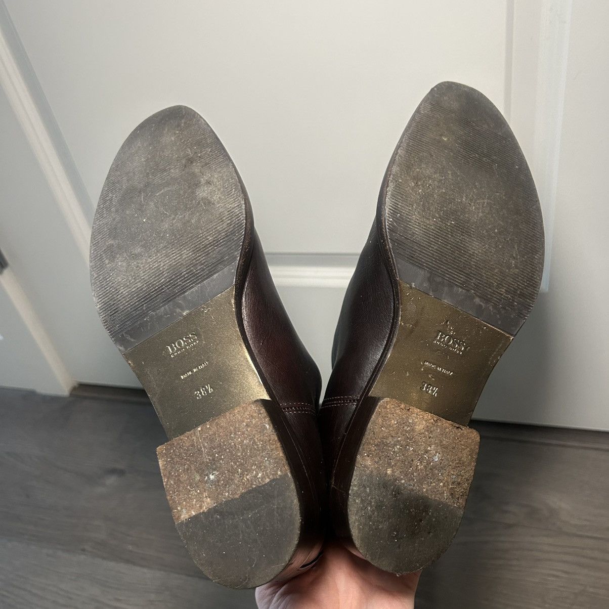 Hugo Boss Hugo Boss Dark and Light Brown Riding Boots EU 38.5 / US 8.5 Size US 8.5 / IT 38.5 - 13 Thumbnail