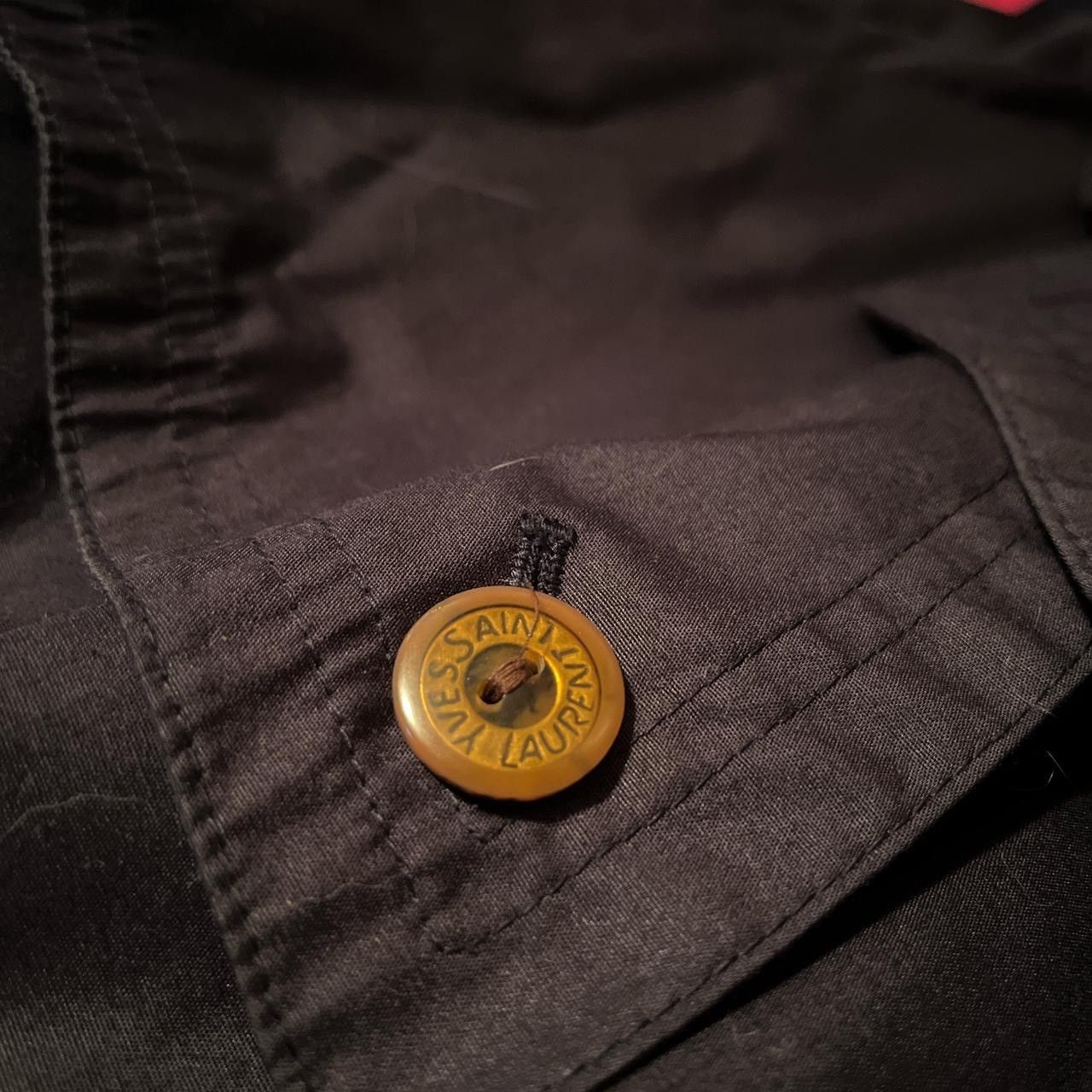 Yves Saint Laurent YSL Navy Belted Double-Breasted Overcoat Size US L / EU 52-54 / 3 - 3 Thumbnail