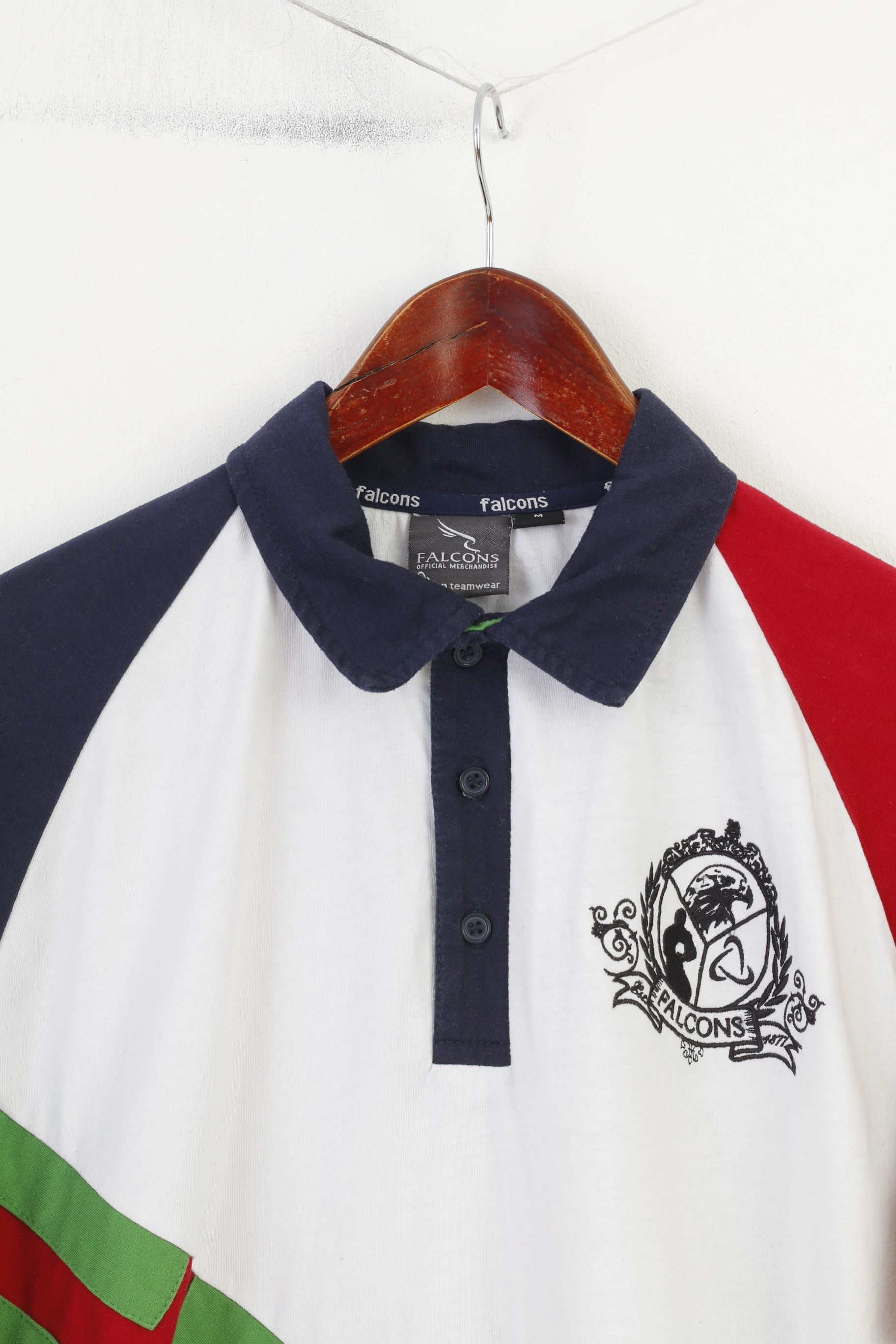 Vintage Falcons Men M Polo Shirt Cotton Navy White American 3339 Size US M / EU 48-50 / 2 - 2 Thumbnail