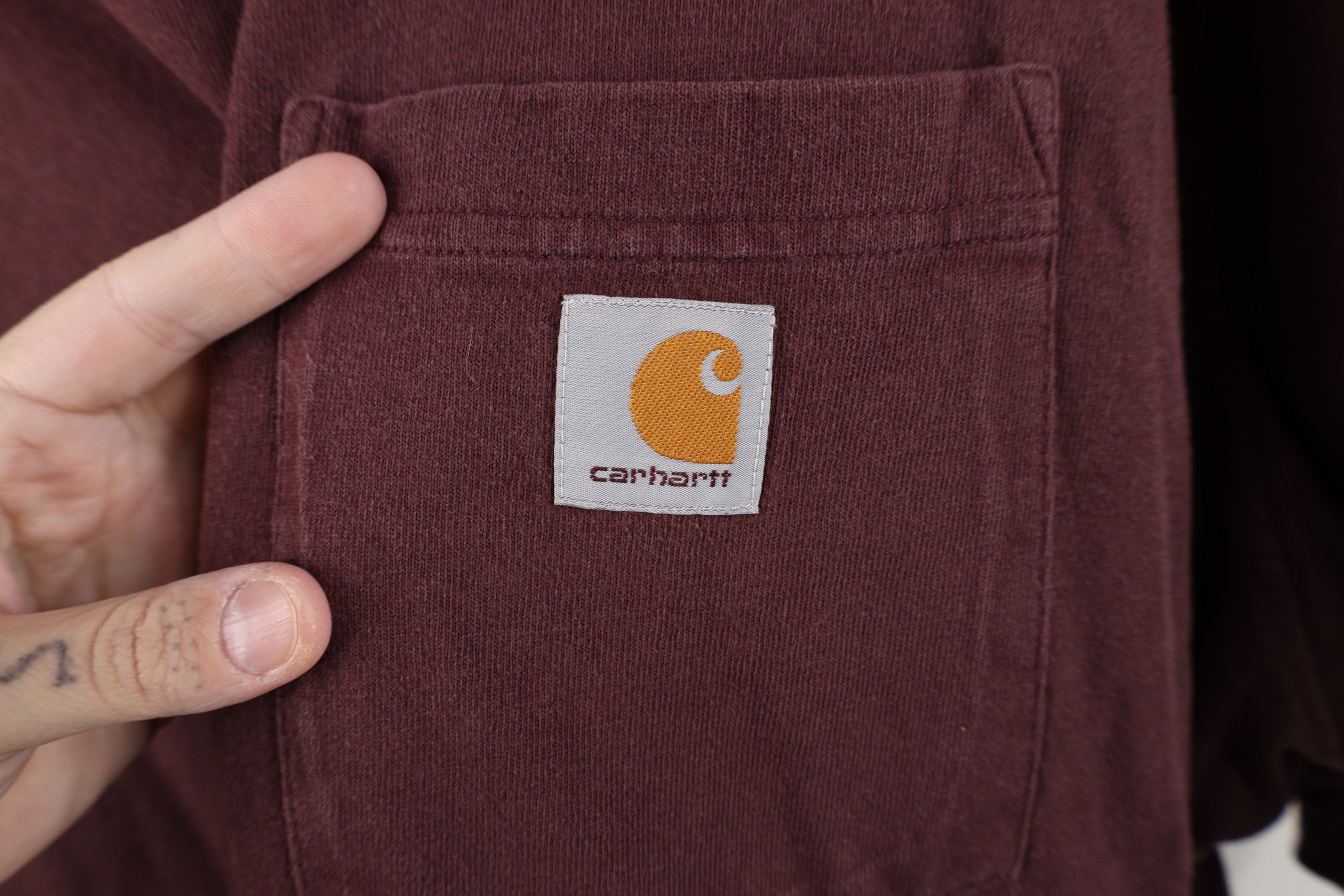 Carhartt Vintage Carhartt Spell Out Baggy Heavyweight T-Shirt Red Size US XXL / EU 58 / 5 - 4 Thumbnail