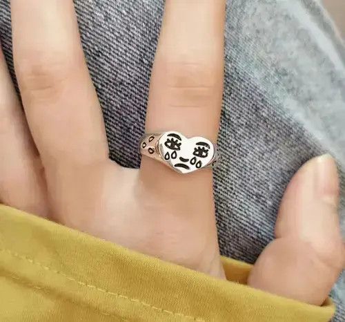 Ring Of Fire Crying Face Adjustable Ring Size ONE SIZE - 4 Thumbnail