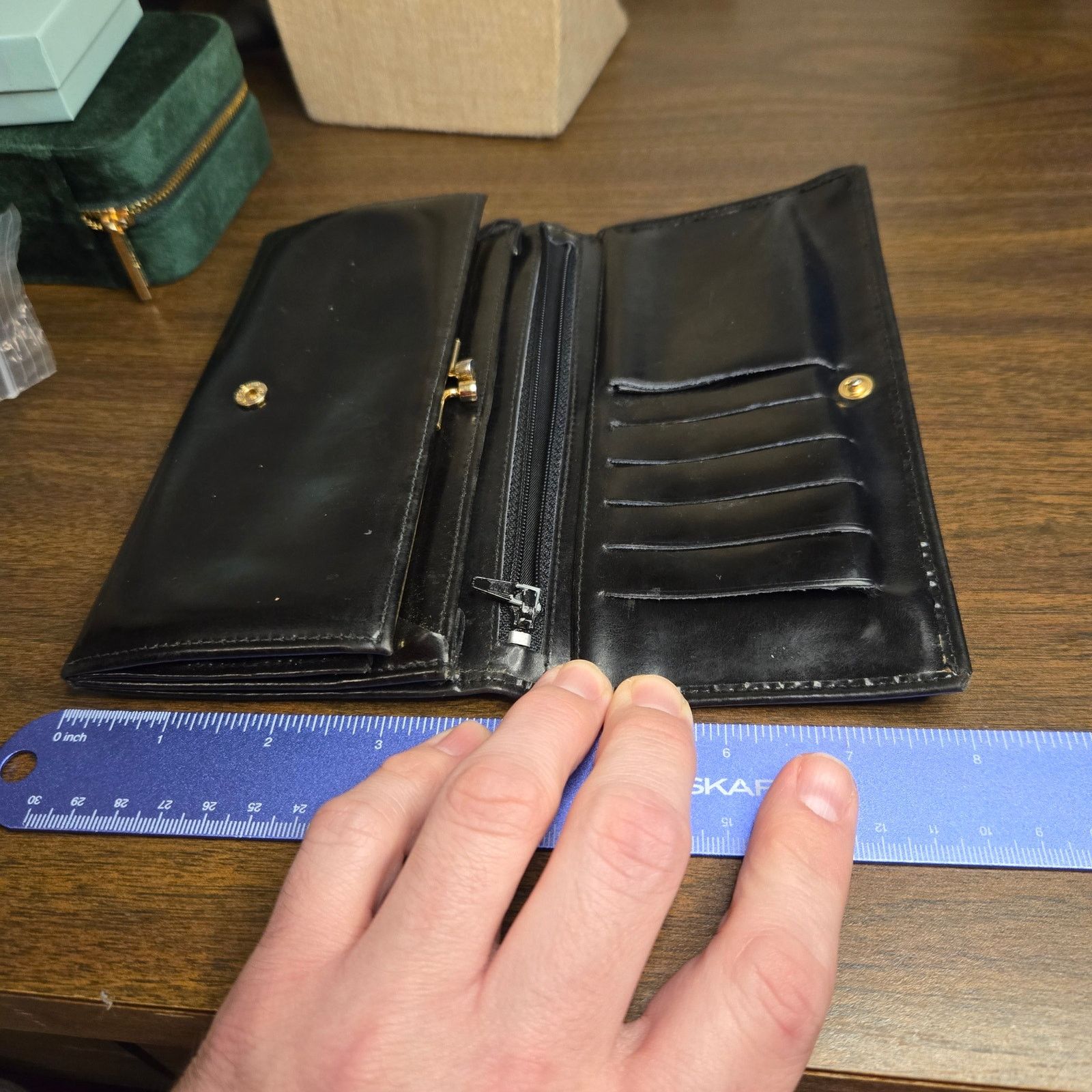 Firenze Vintage Simone Firenze Black Leather Wallet Handmade Italy Size ONE SIZE - 7 Thumbnail