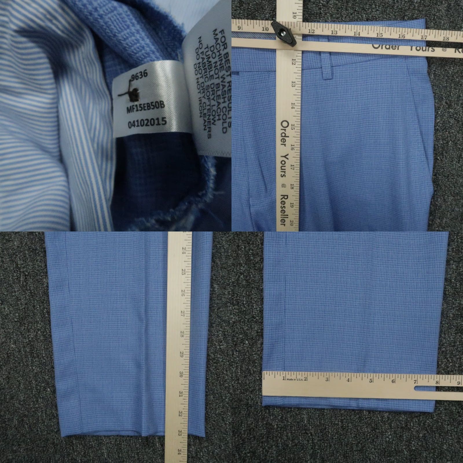 Peter Millar Peter Millar Pants Men 34x33 Blue Plaid Tech Performance Wicking Trouser Size US 34 / EU 50 - 8 Thumbnail