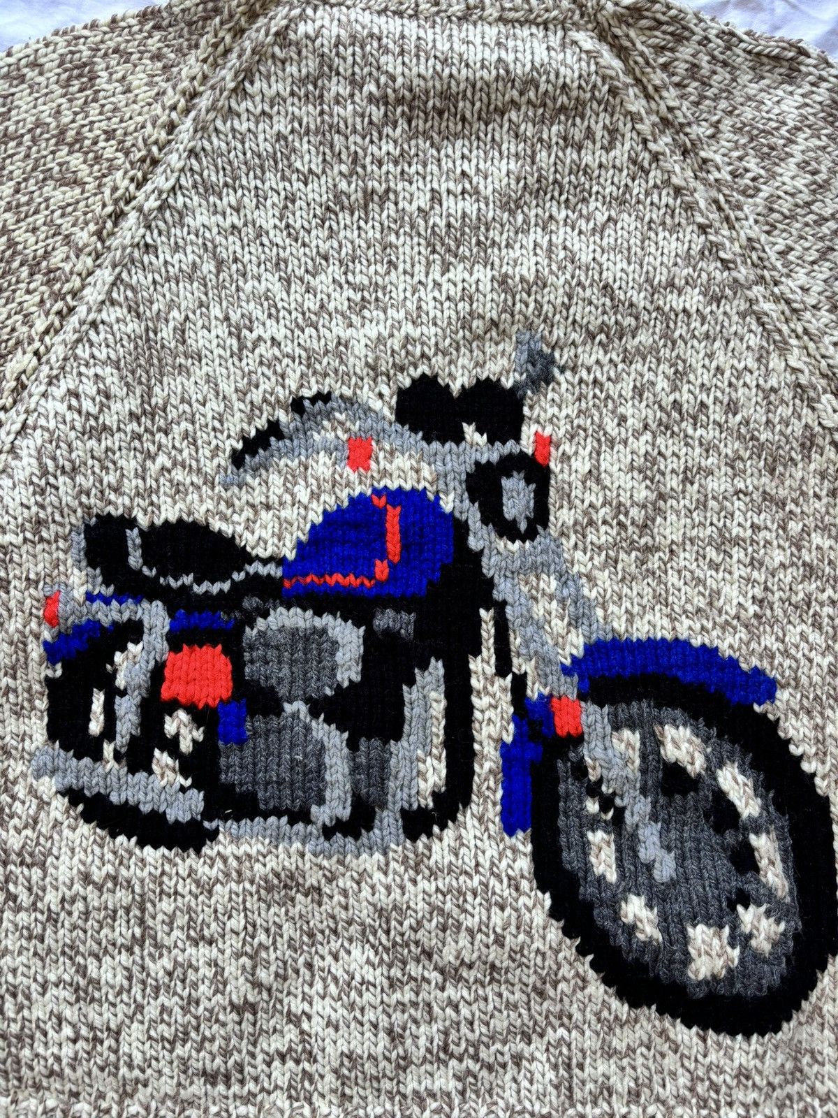 Other Vintage Hand Knit Motorcycle Cardigan Wool Cowichan Sweater Size US L / EU 52-54 / 3 - 2 Thumbnail