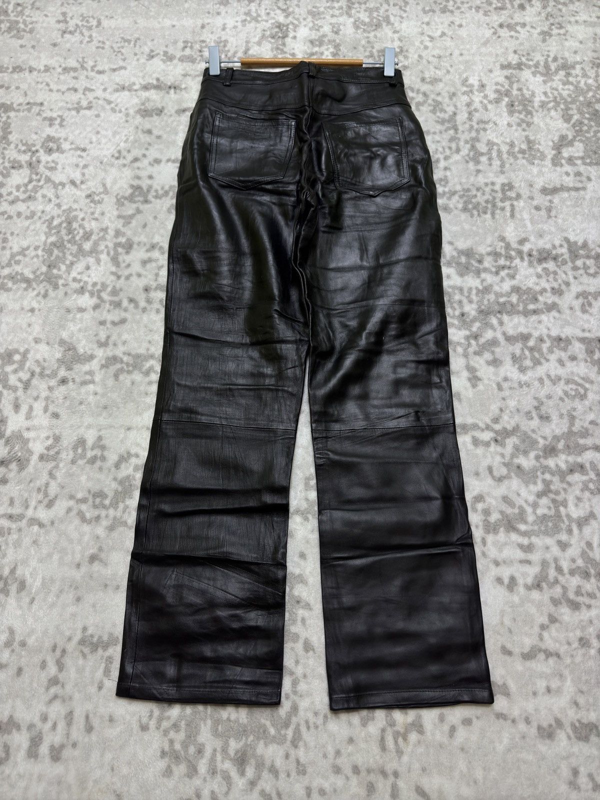 Japanese Brand Rigel Created by Miwa Sheepskin Leather Pants Y2K Archive Size US 26 / EU 42 - 2 Thumbnail