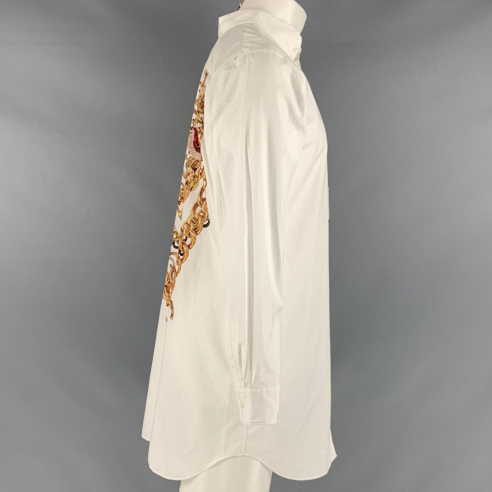 Comme des Garcons Homme Plus PLUS Size S White Gold Embellishment Long Sleeve Shirt Size US S / EU 44-46 / 1 - 2 Thumbnail