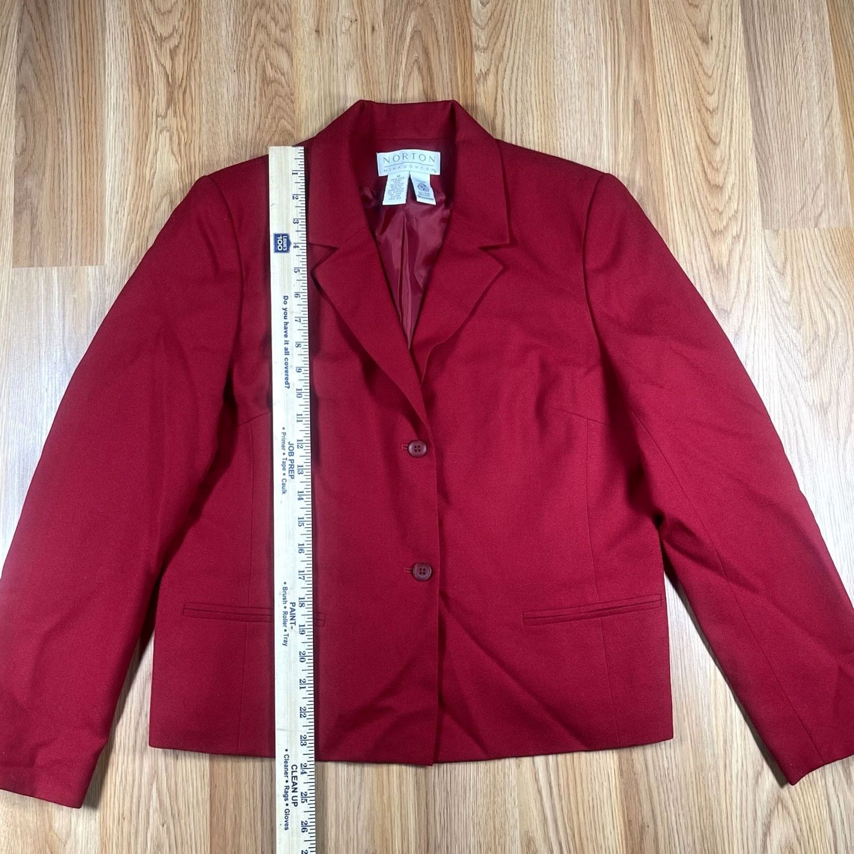 Vintage Norton McNaughton 100% Wool 2 Button Coat Blazer Jacket Womens Size 10 Red Size L / US 10 / IT 46 - 3 Thumbnail