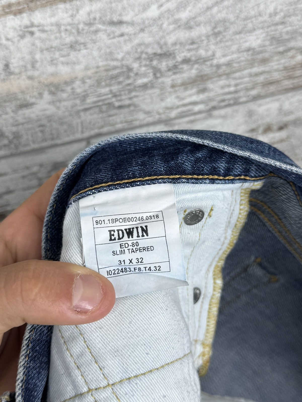 Edwin Mens Vintage Edwin Javanese denim jeans Selvedge pants rare Size US 31 - 16 Thumbnail