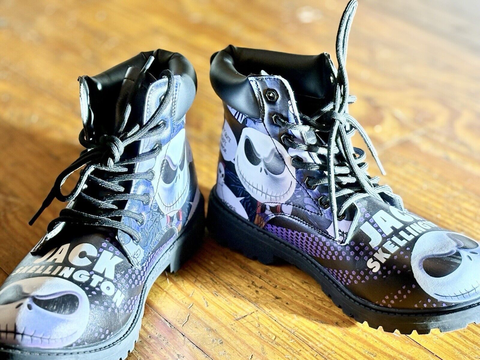 Disney Nightmare Before Christmas Jack Skellington Combat Boots Size US 6.5 / IT 36.5 - 5 Thumbnail