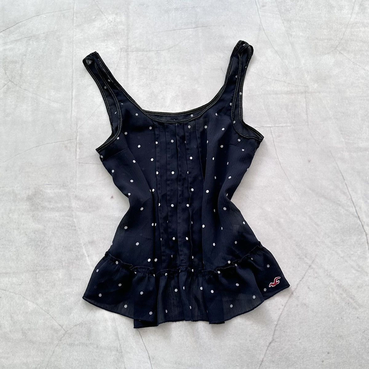 Abercrombie & Fitch Hollister Cute Dot Babydoll Top Blouse Mesh Cop Copine Vibe Size XS / US 0-2 / IT 36-38 - 1 Thumbnail