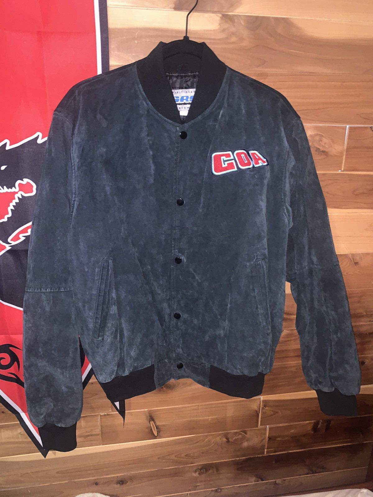 Vintage COA Suede Bomber Jacket Size US M / EU 48-50 / 2 - 2 Thumbnail
