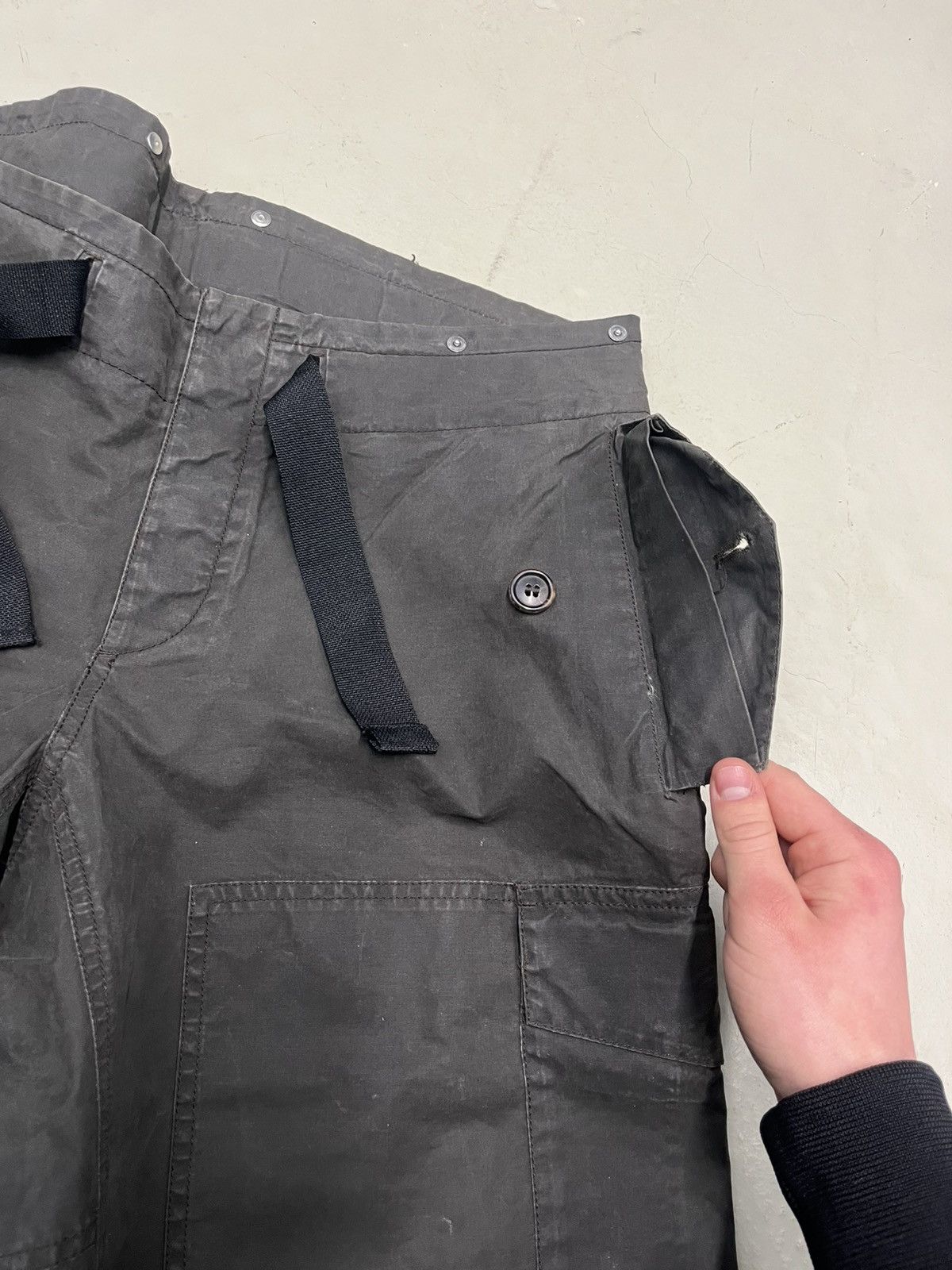 Prada Archive rare waxed vintage 90s cargo pocket pants Size US 32 / EU 48 - 15 Thumbnail