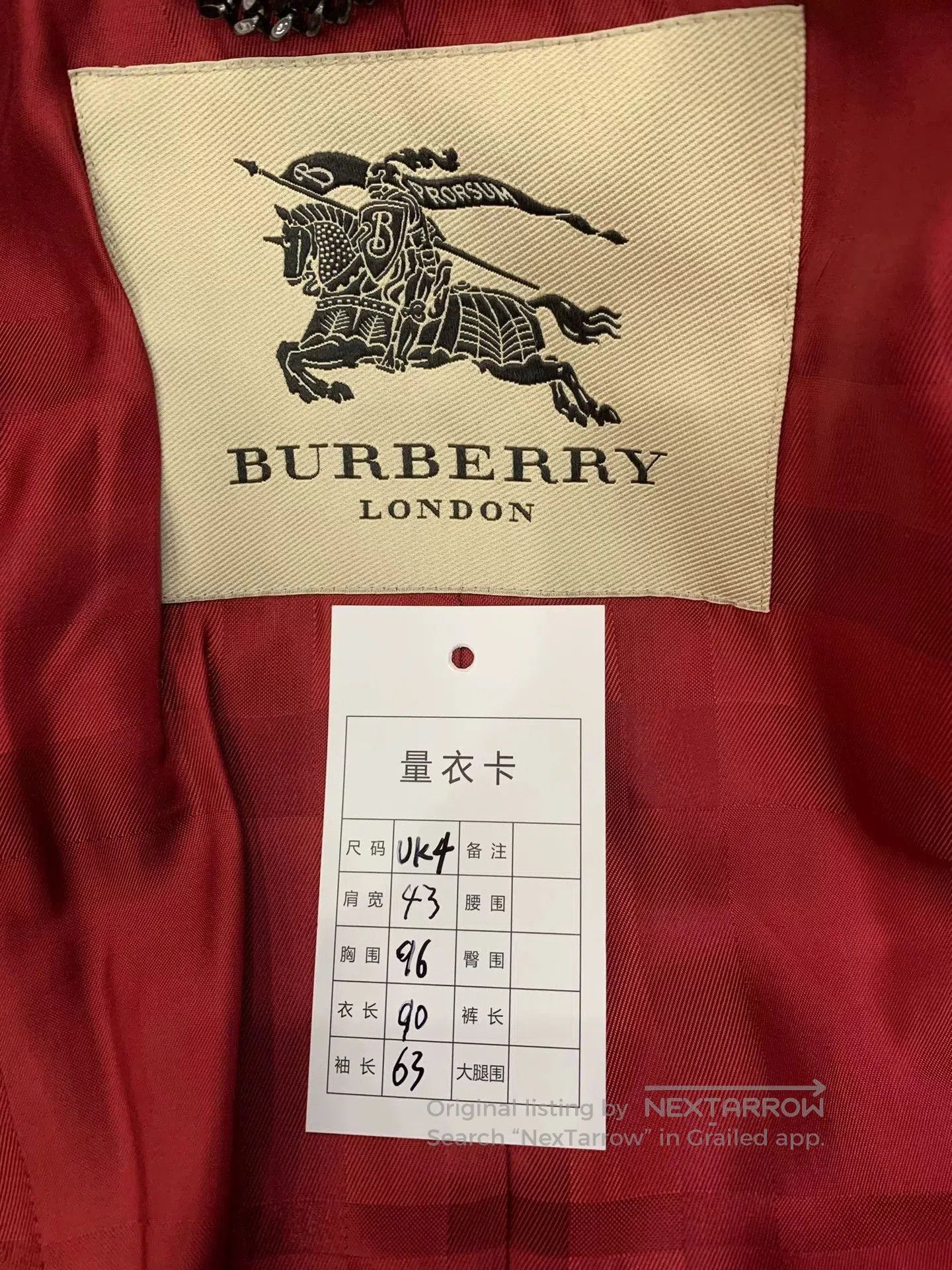 Burberry Burberry Red Women's Wool Coat. Size XXS / US 00 / IT 34 - 9 Thumbnail
