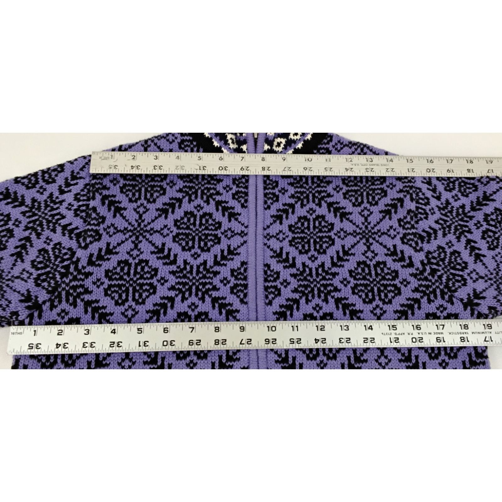 L.L. Bean L.L. Bean Sweater Women's S Purple Full Zip Fair Isle Size S / US 4 / IT 40 - 11 Thumbnail
