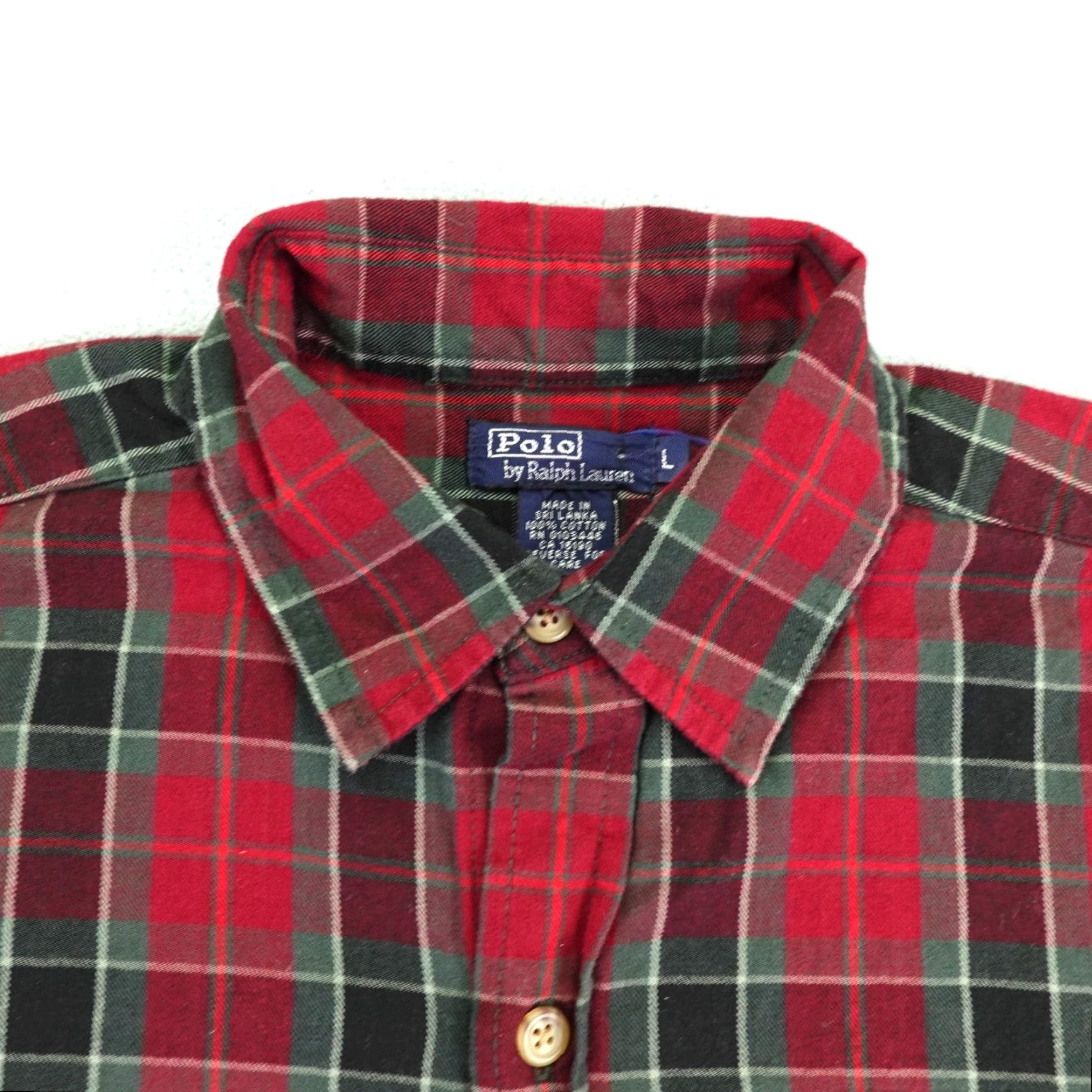 Polo Ralph Lauren VINTAGE Polo Ralph Lauren Shirt Mens Medium Red Green Tartan Plaid Flannel Pony Shirt Size US M / EU 48-50 / 2 - 2 Thumbnail