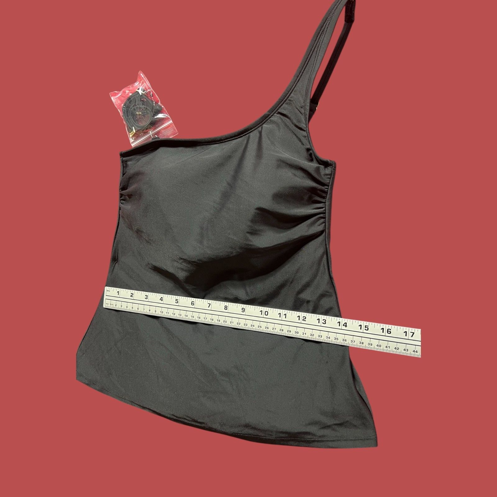 Other Shade & Shore - Women's One Shoulder Tankini Top - Black - M Size ONE SIZE - 4 Thumbnail