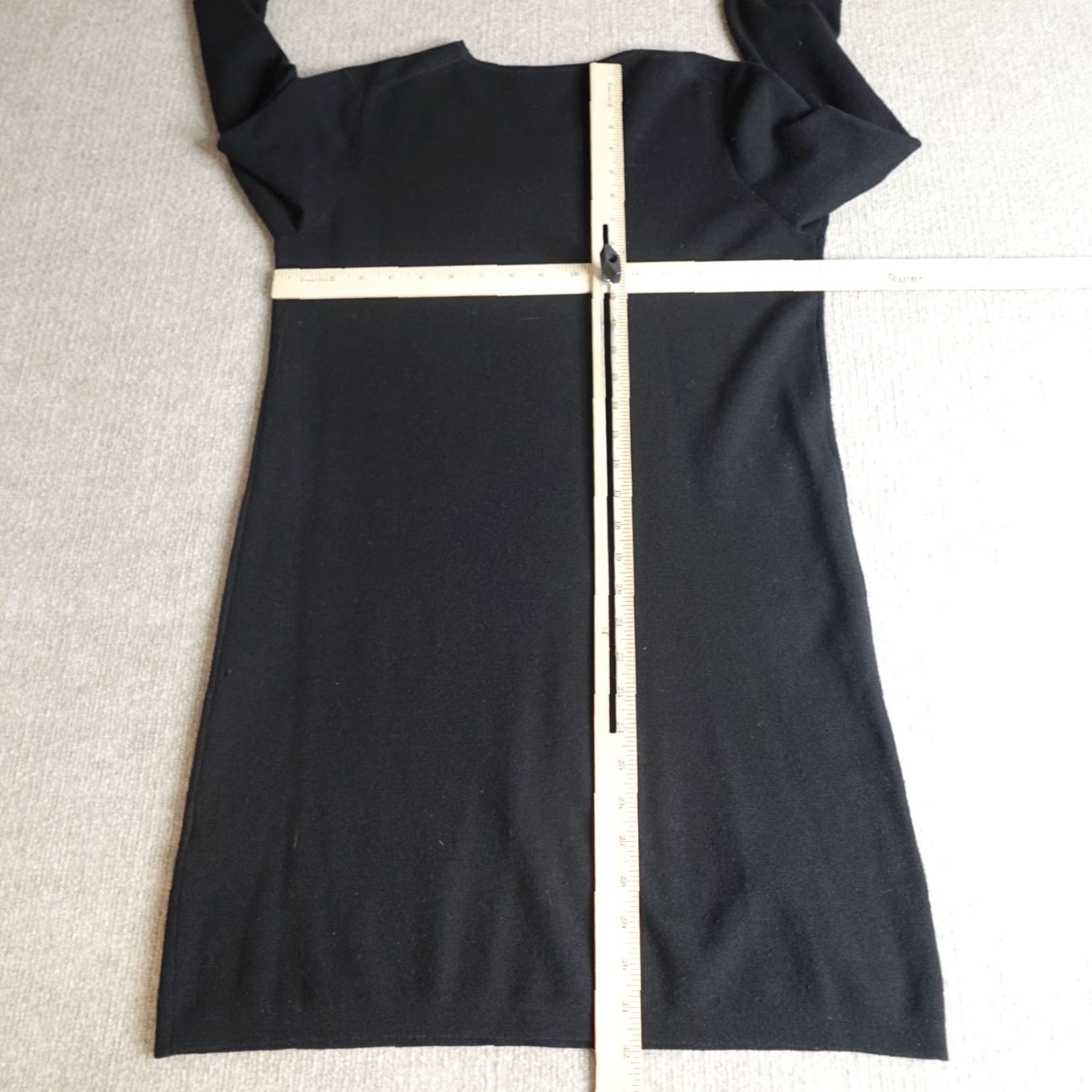 Theory Theory Dress Large Black Solid Wool Blend Sweater Long Sleeve Womens Crew Neck Casual Business Knee Length 01/202? (adjusted for clarity) Size L / US 10 / IT 46 - 5 Thumbnail