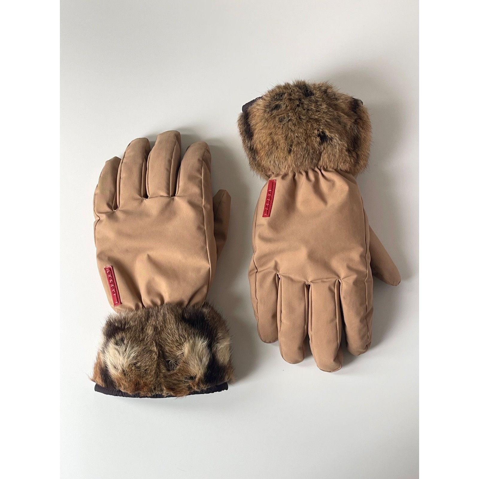 Prada Prada Fur Beige Nylon Gloves Size 8 Vintage 2000 Size ONE SIZE - 1 Thumbnail