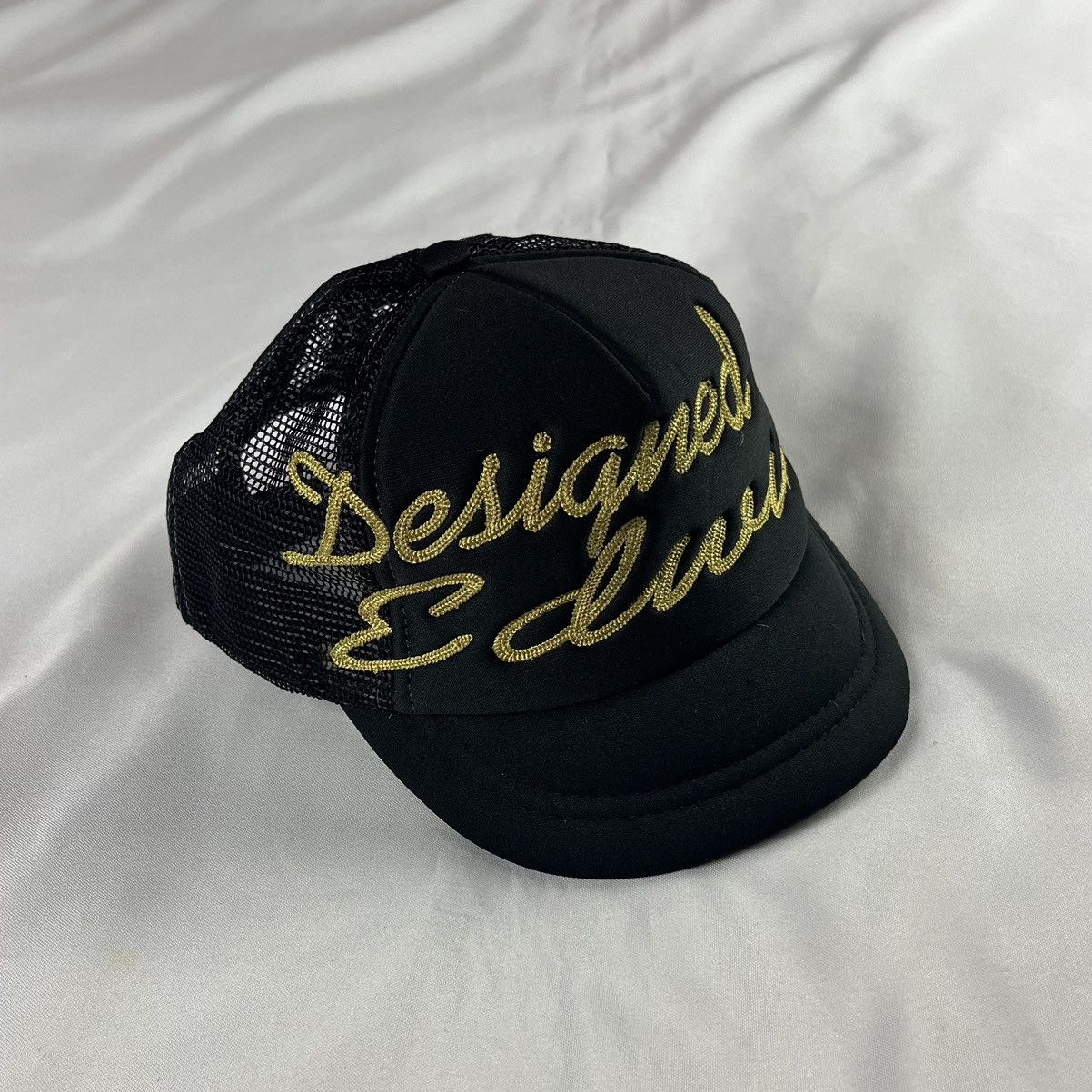 Edwin × Japanese Brand Edwin Japan Y2K Hat Mesh Trucker Black Chainstitching Size ONE SIZE - 1 Thumbnail