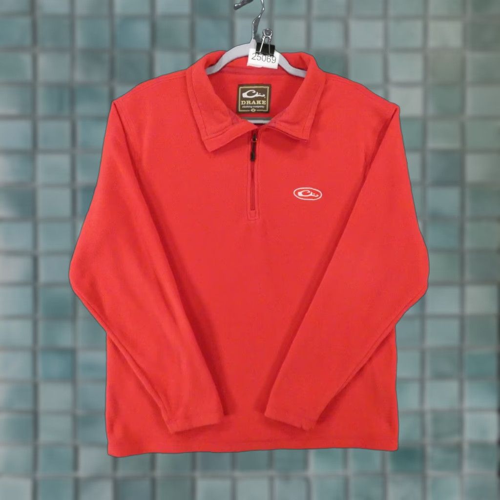 Vintage Drake Mens Small Long Sleeve Red Fleece 1/4 Zip Pullover w Logo Size US S / EU 44-46 / 1 - 1 Thumbnail